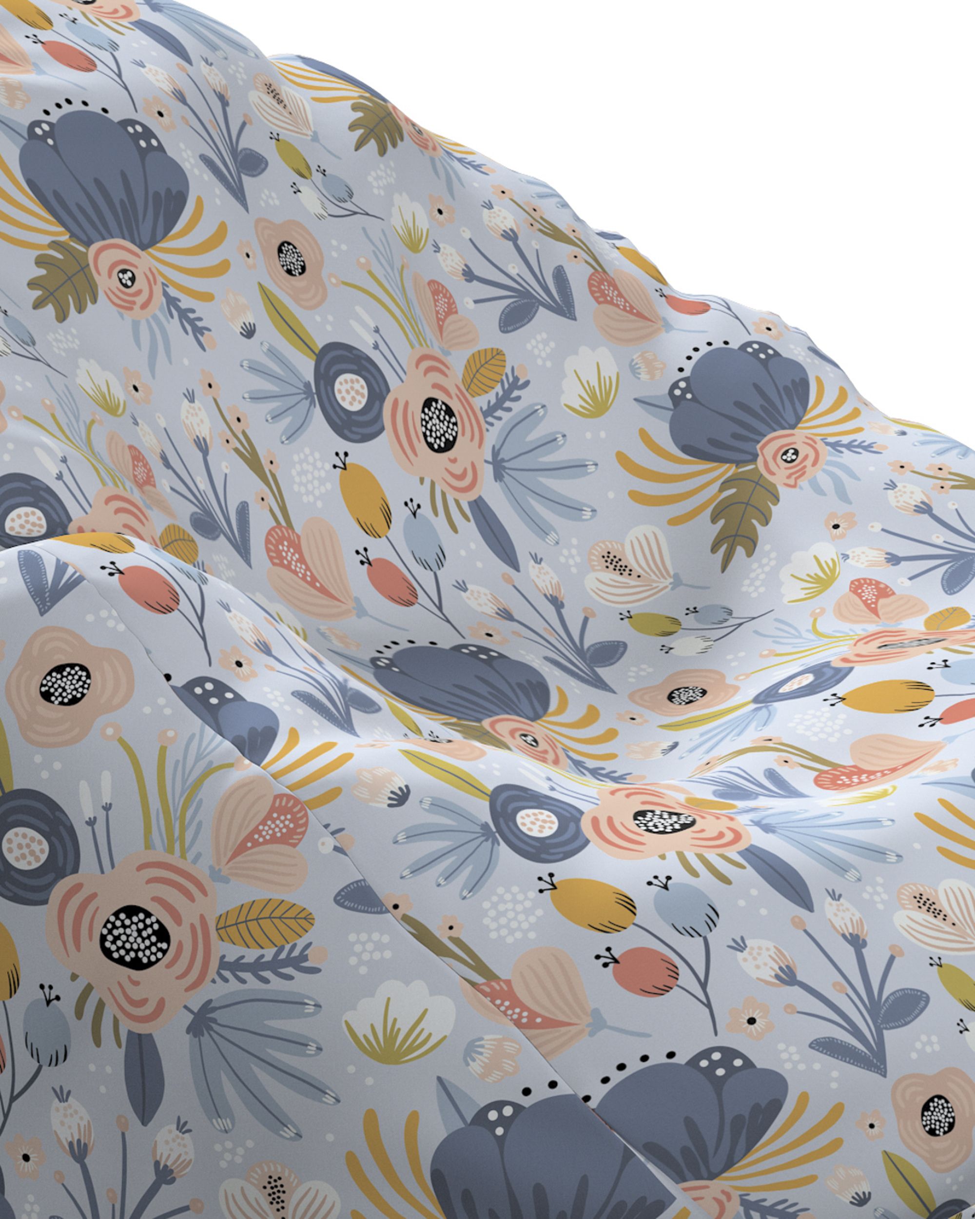 Beanbag colour blue fabric patterned (hover)