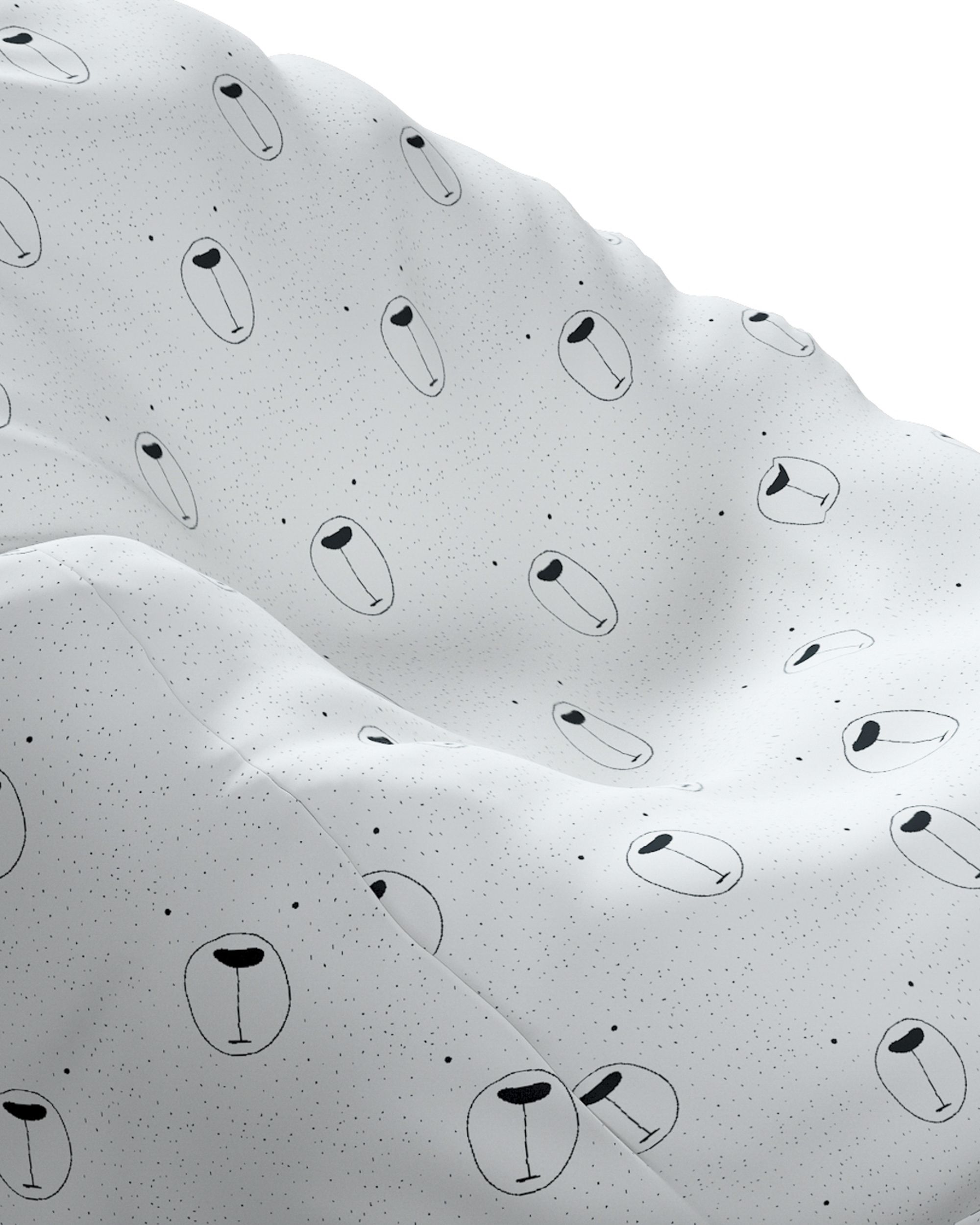 Beanbag colour white fabric patterned (hover)