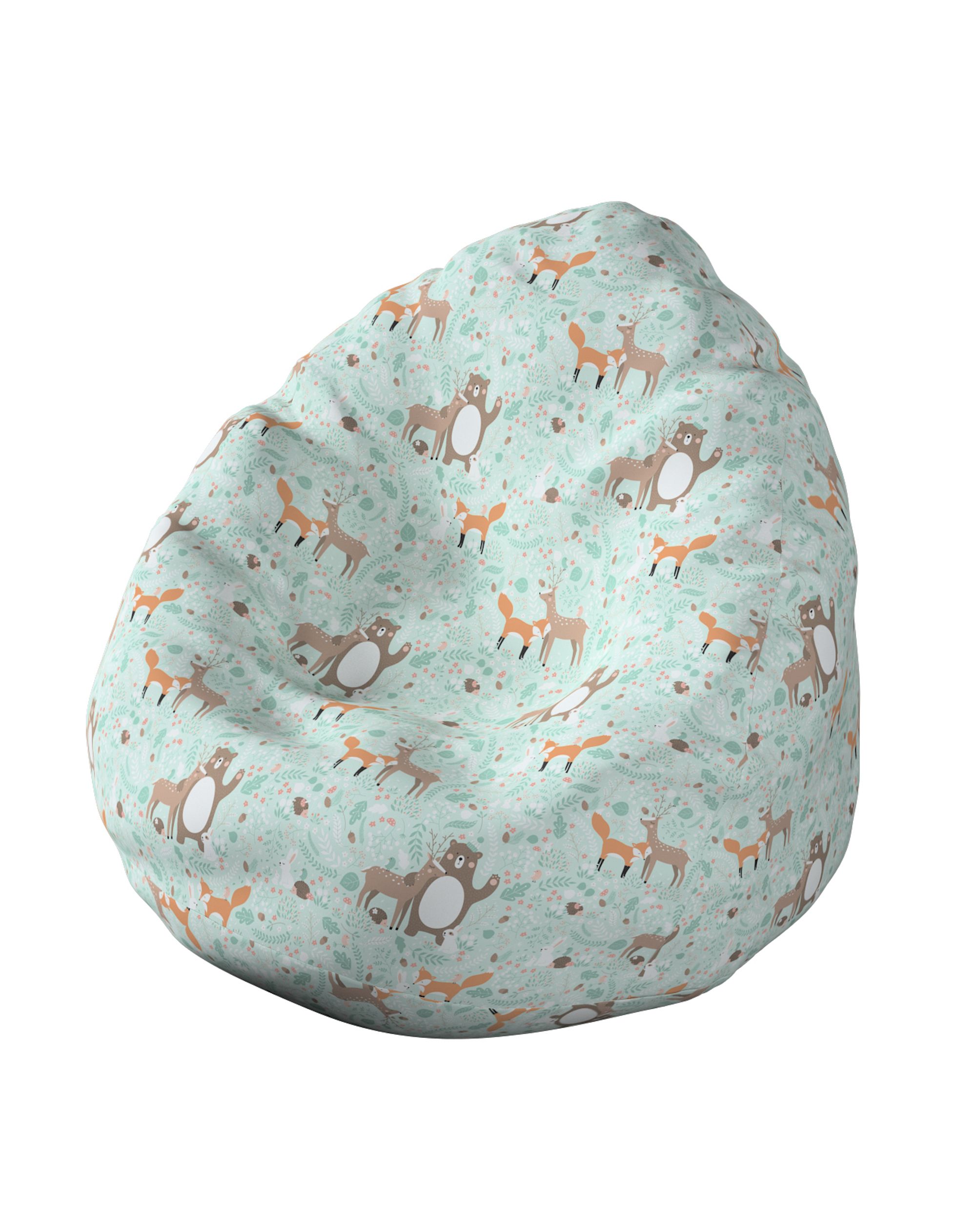 Beanbag colour green fabric patterned