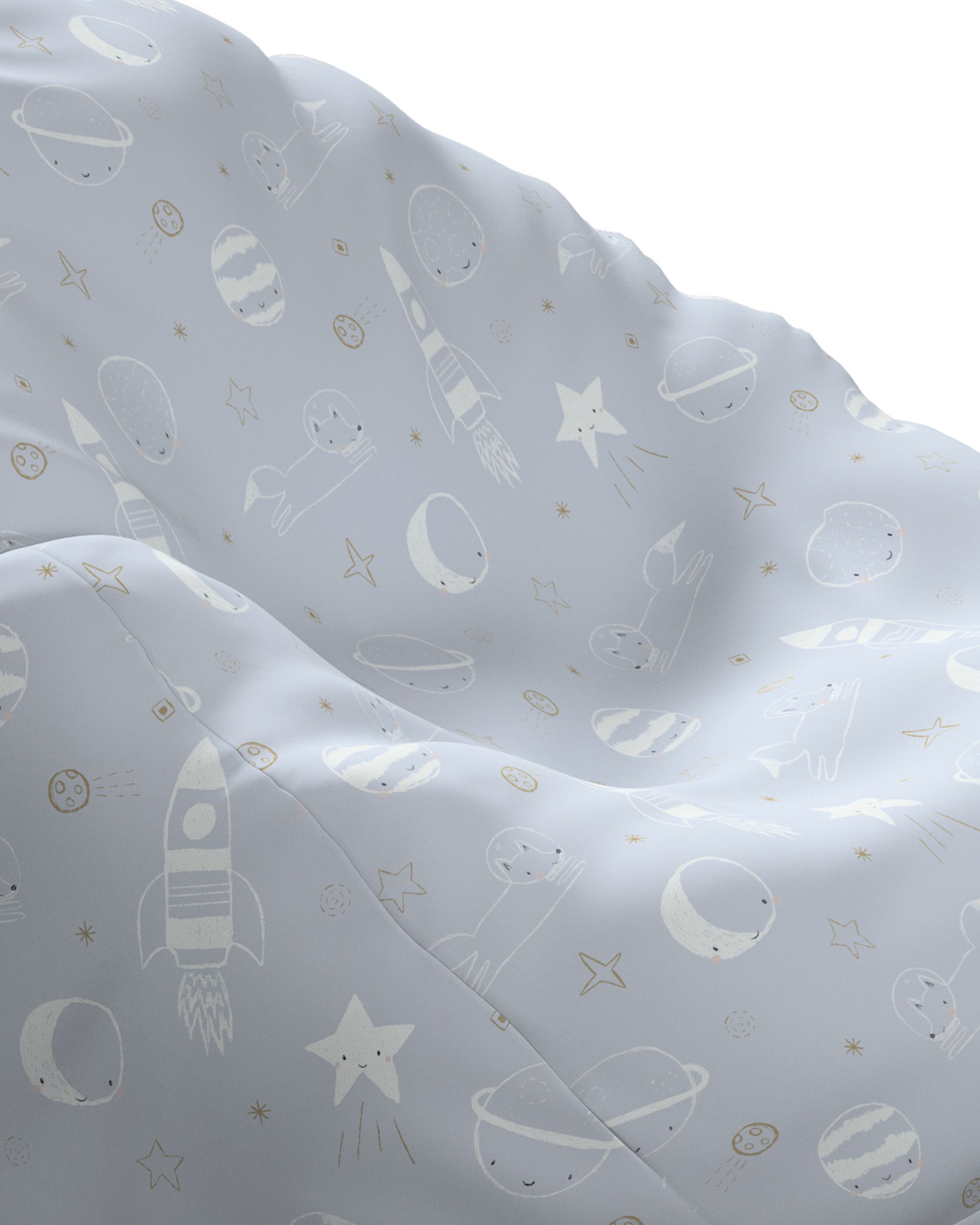 Beanbag colour blue fabric patterned (hover)
