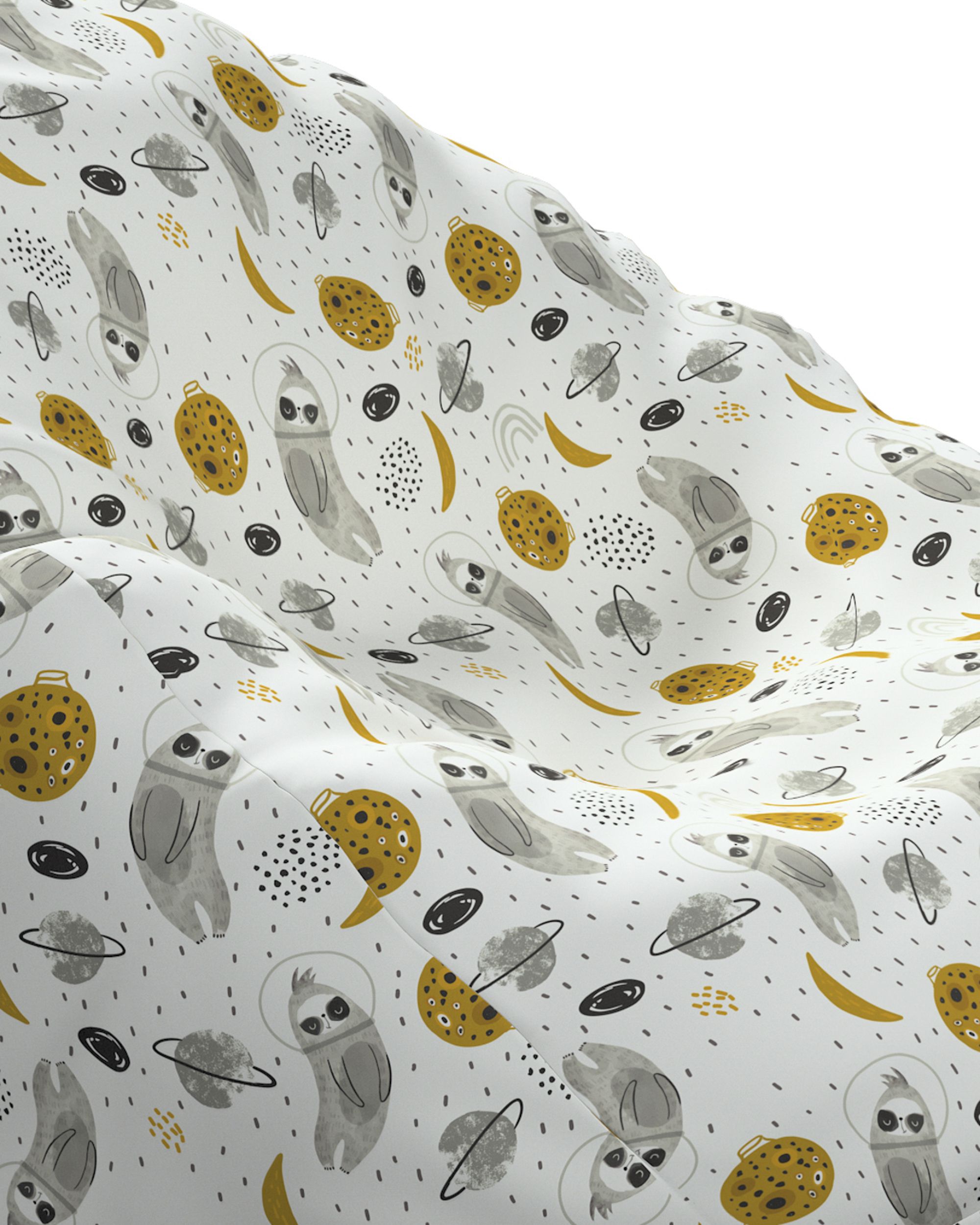 Beanbag colour white fabric patterned (hover)