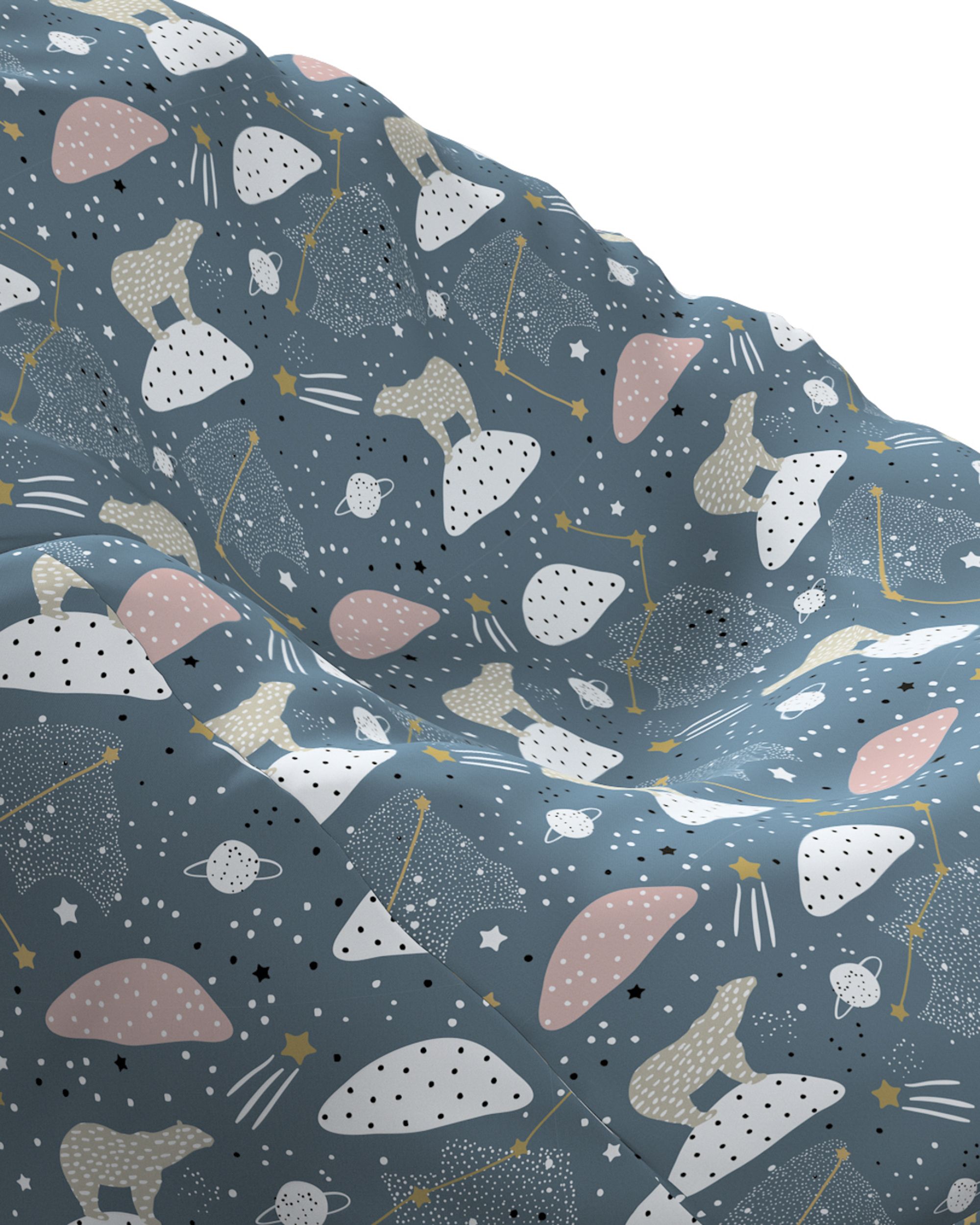 Beanbag colour blue fabric patterned (hover)