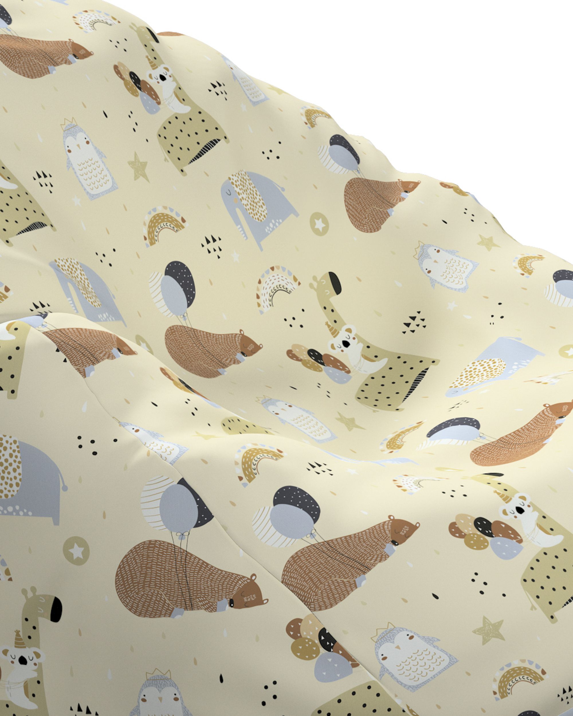Beanbag colour beige fabric patterned (hover)