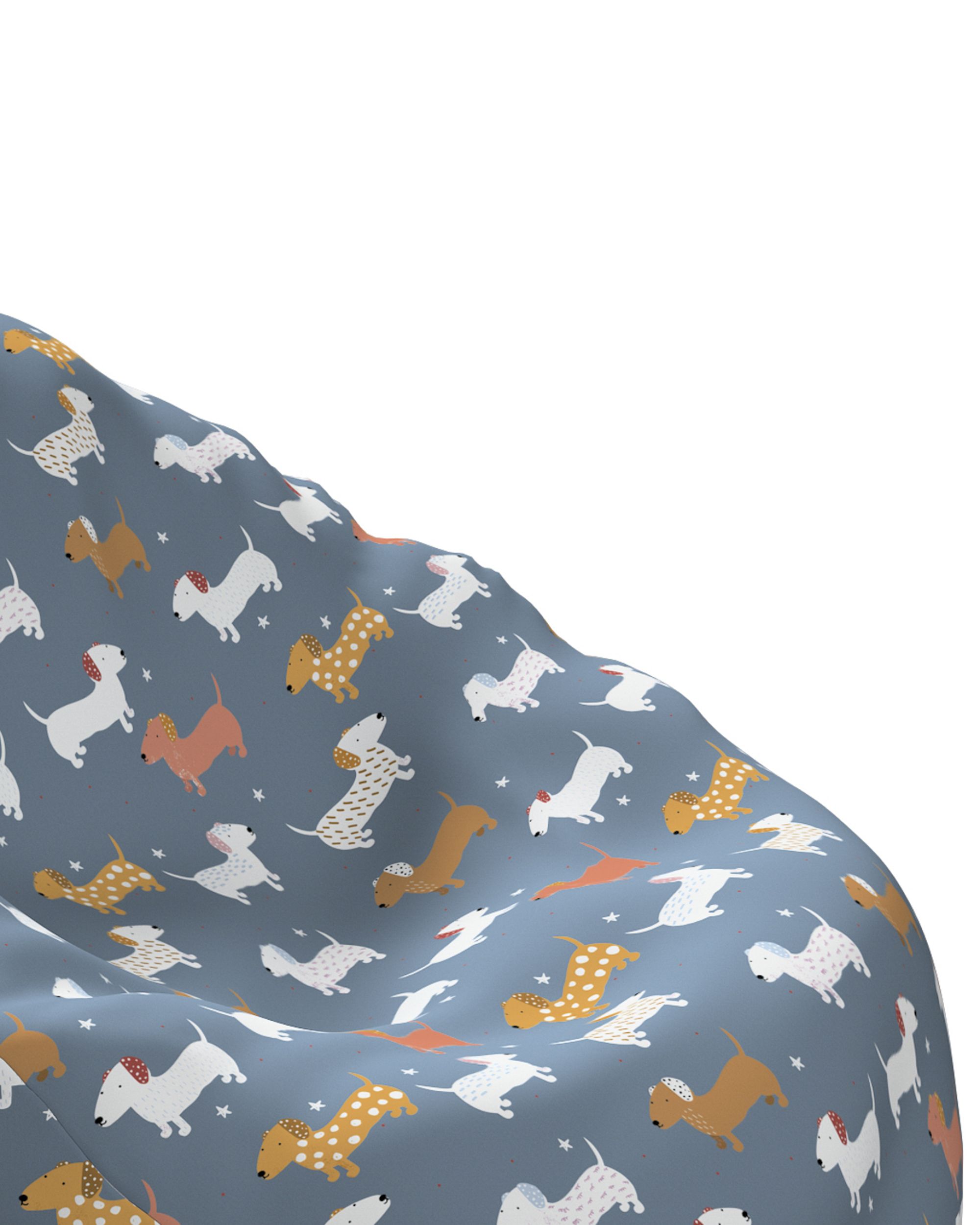Beanbag colour blue fabric patterned (hover)