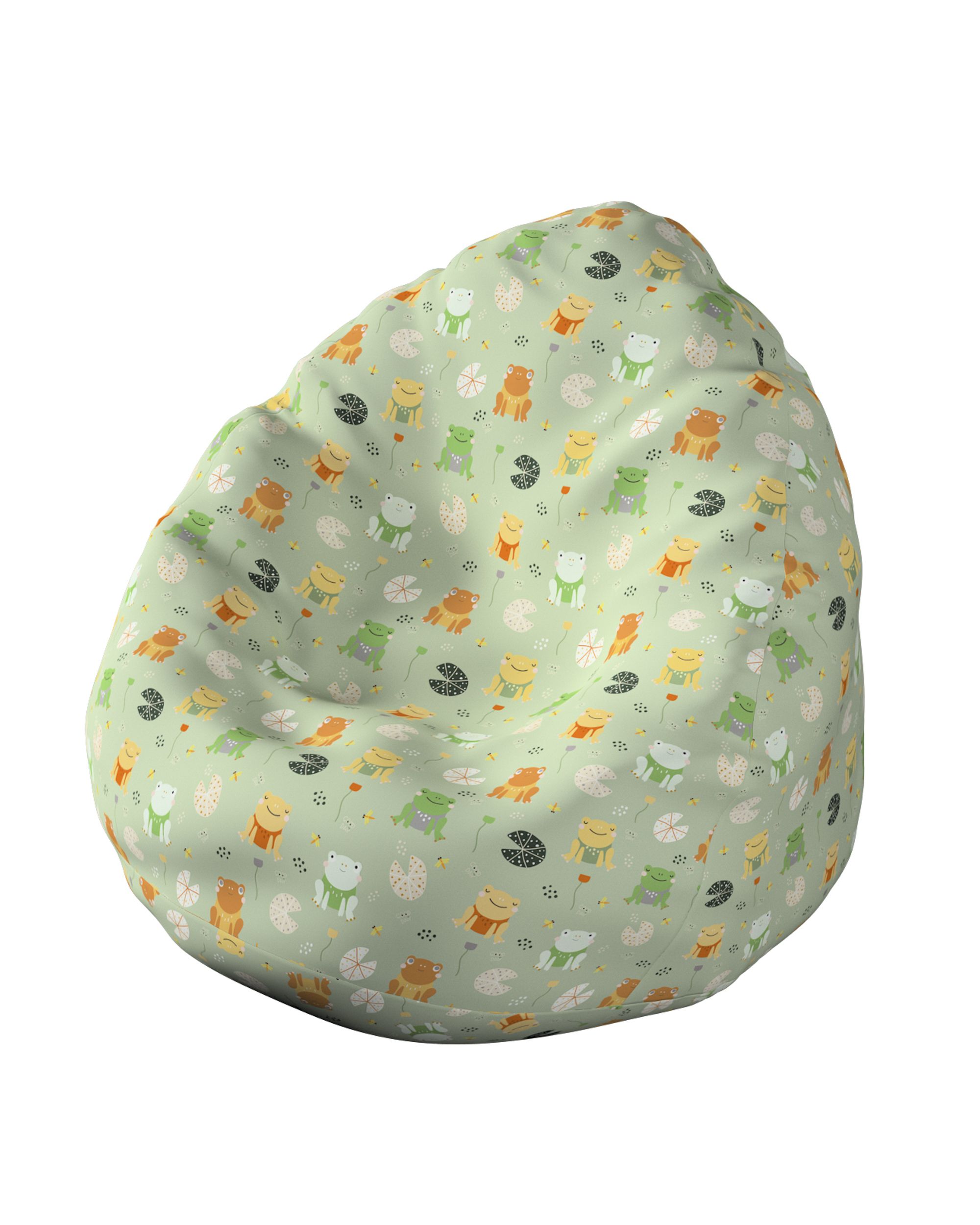 Beanbag colour green fabric patterned