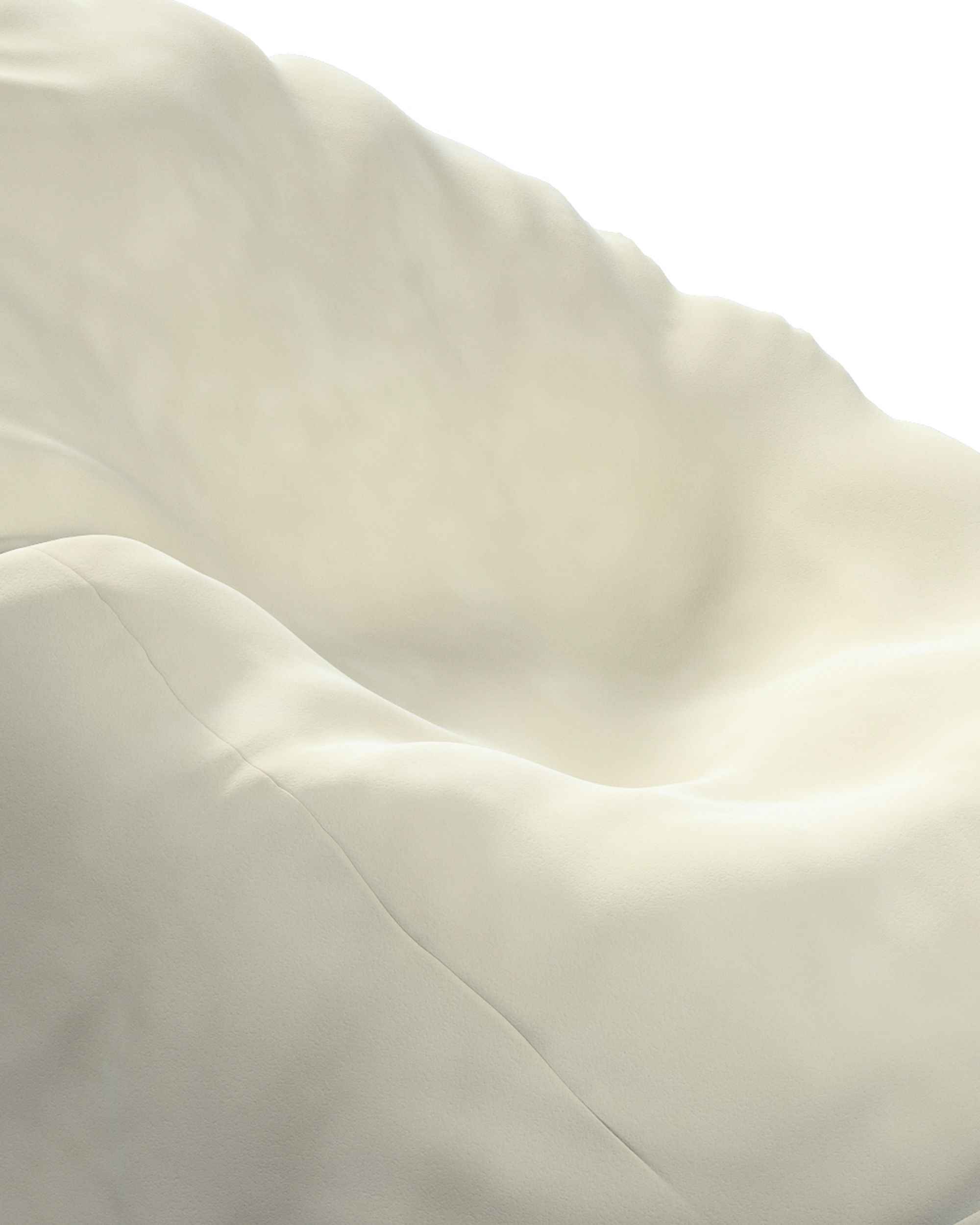 Beanbag colour cream fabric gloss, velvet (hover)