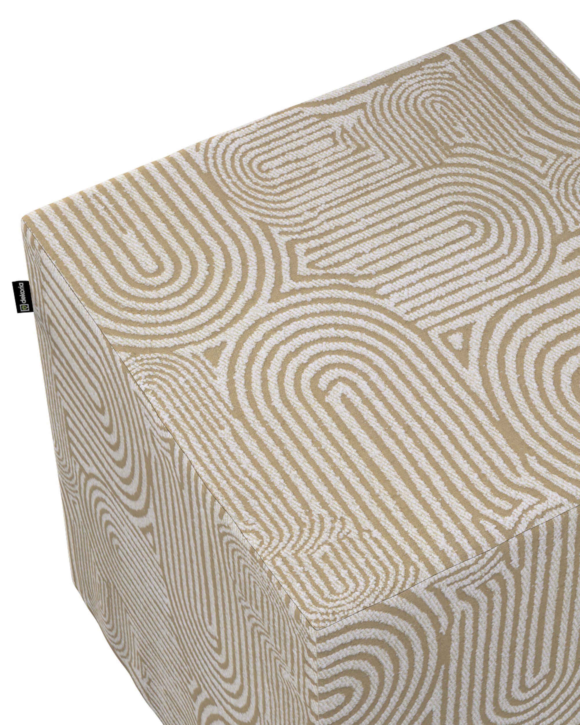 Cube cover colour beige fabric structured, patterned (hover)