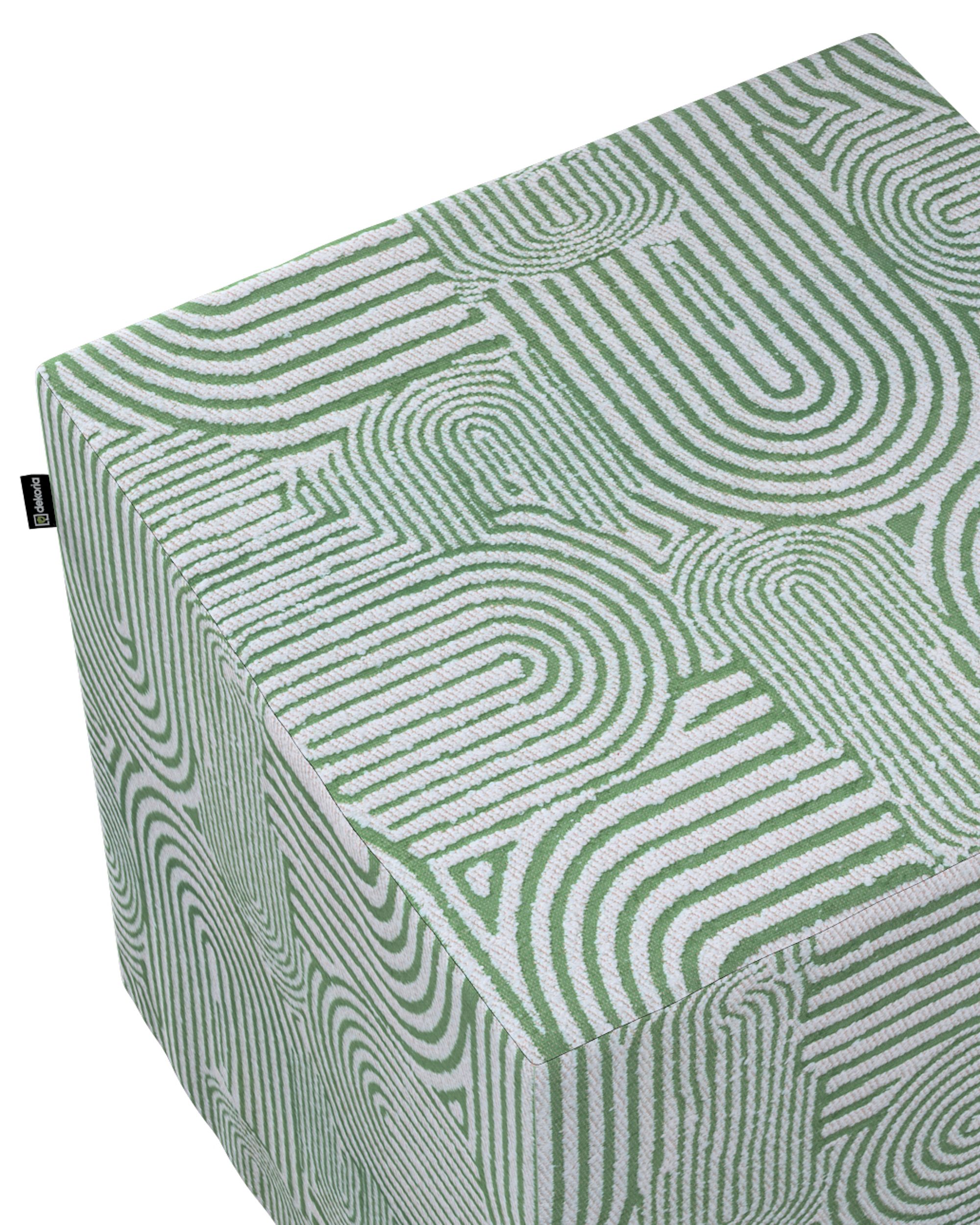 Cube cover colour green fabric structured, patterned (hover)