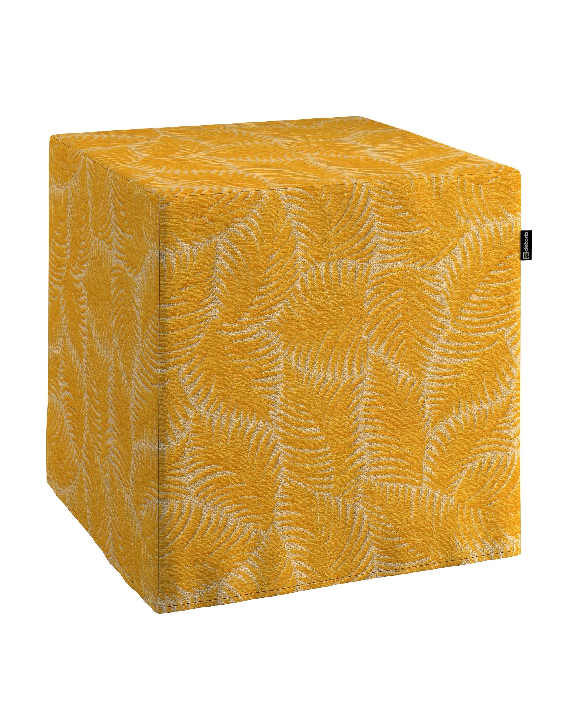 Cube cover colour yellow fabric structured, patterned