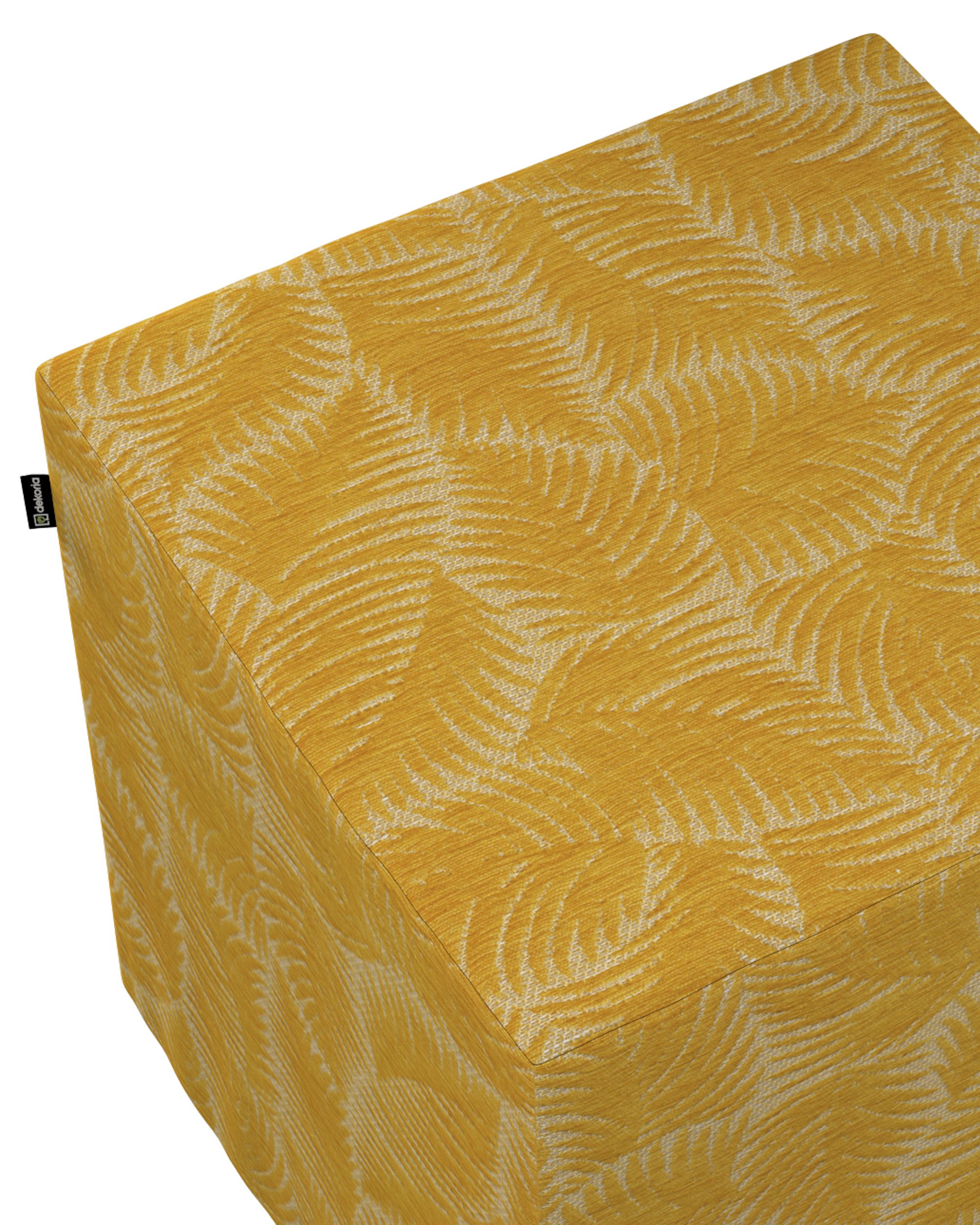 Cube cover colour yellow fabric structured, patterned (hover)