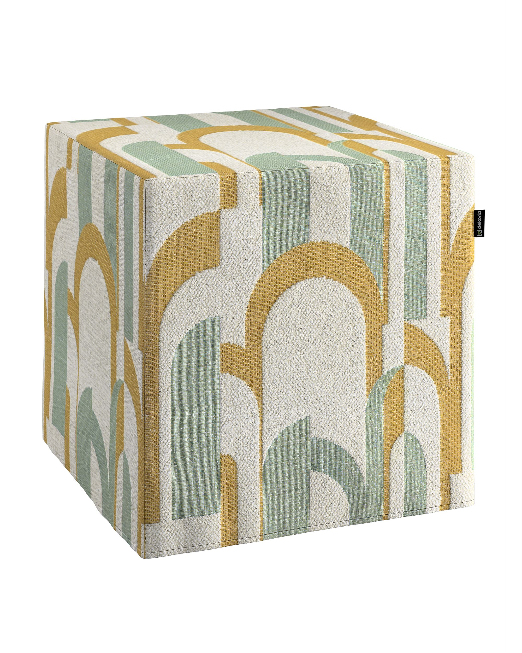 Cube cover colour green fabric structured, patterned