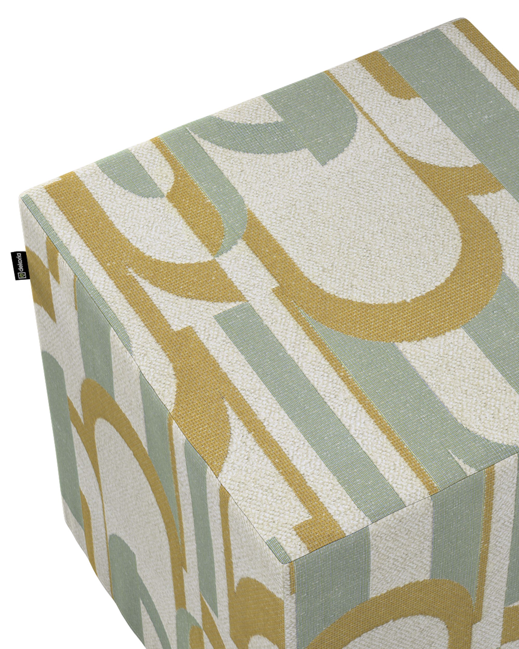 Cube cover colour green fabric structured, patterned (hover)