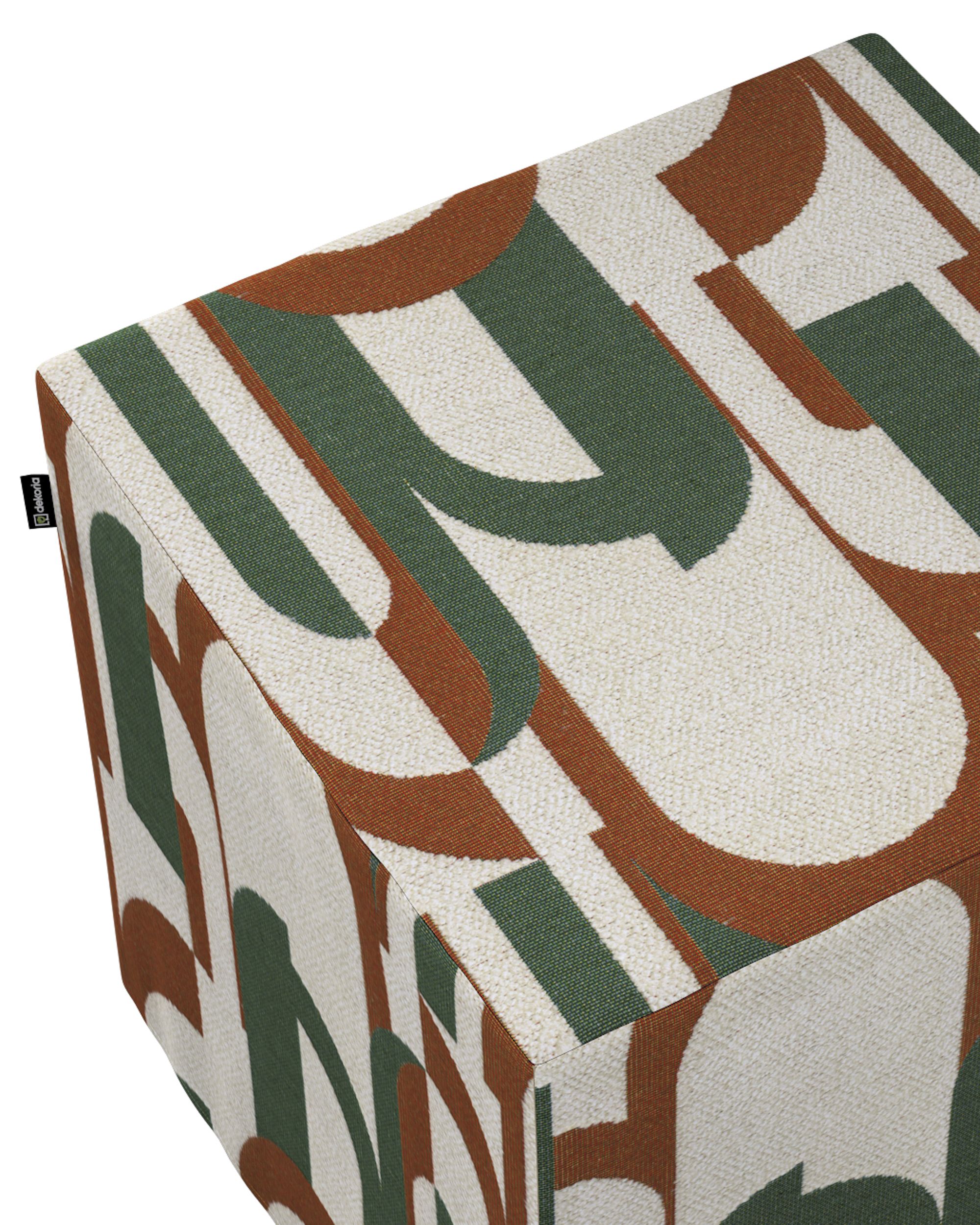 Cube cover colour green fabric structured, patterned (hover)