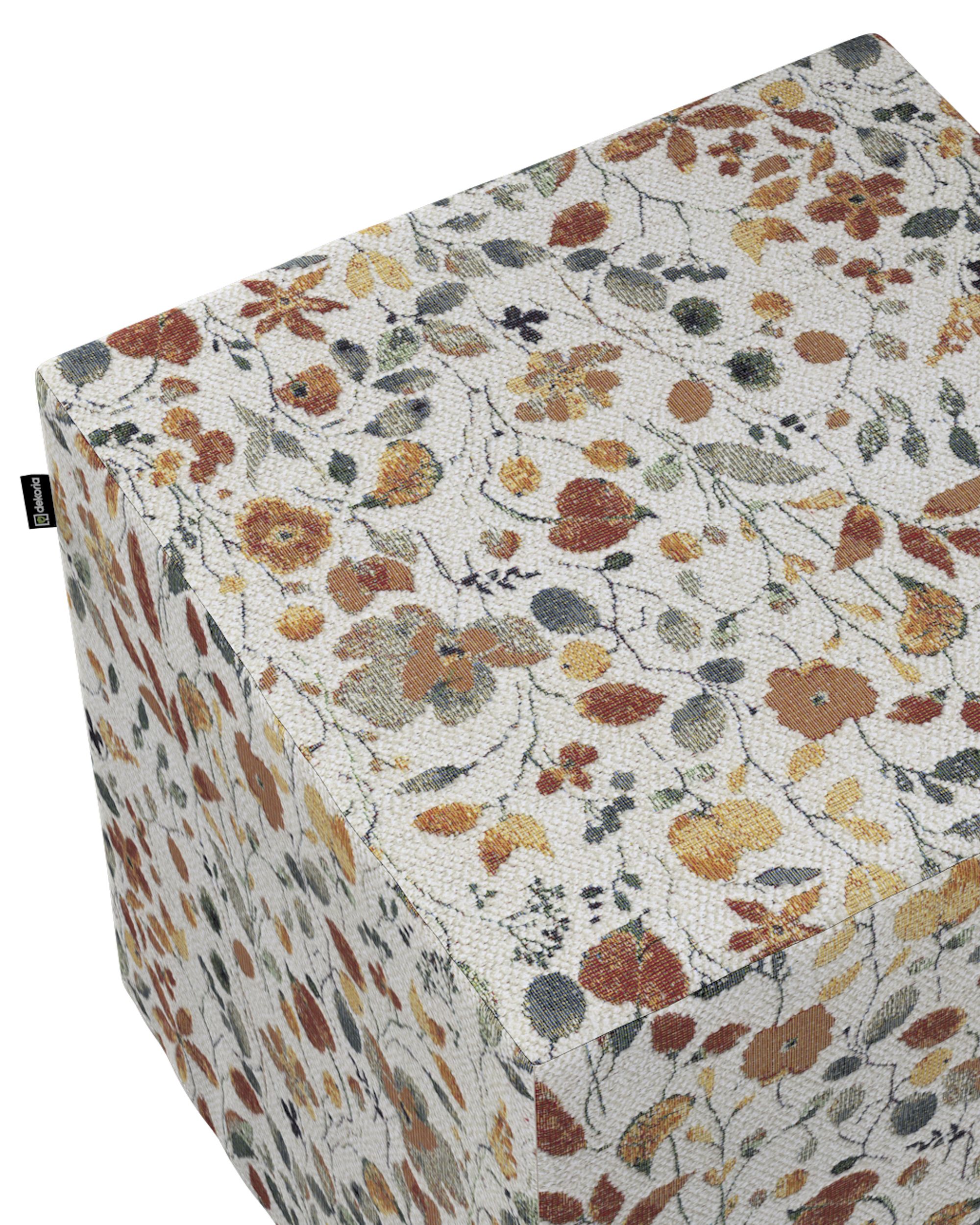 Cube cover colour orange fabric structured, patterned (hover)