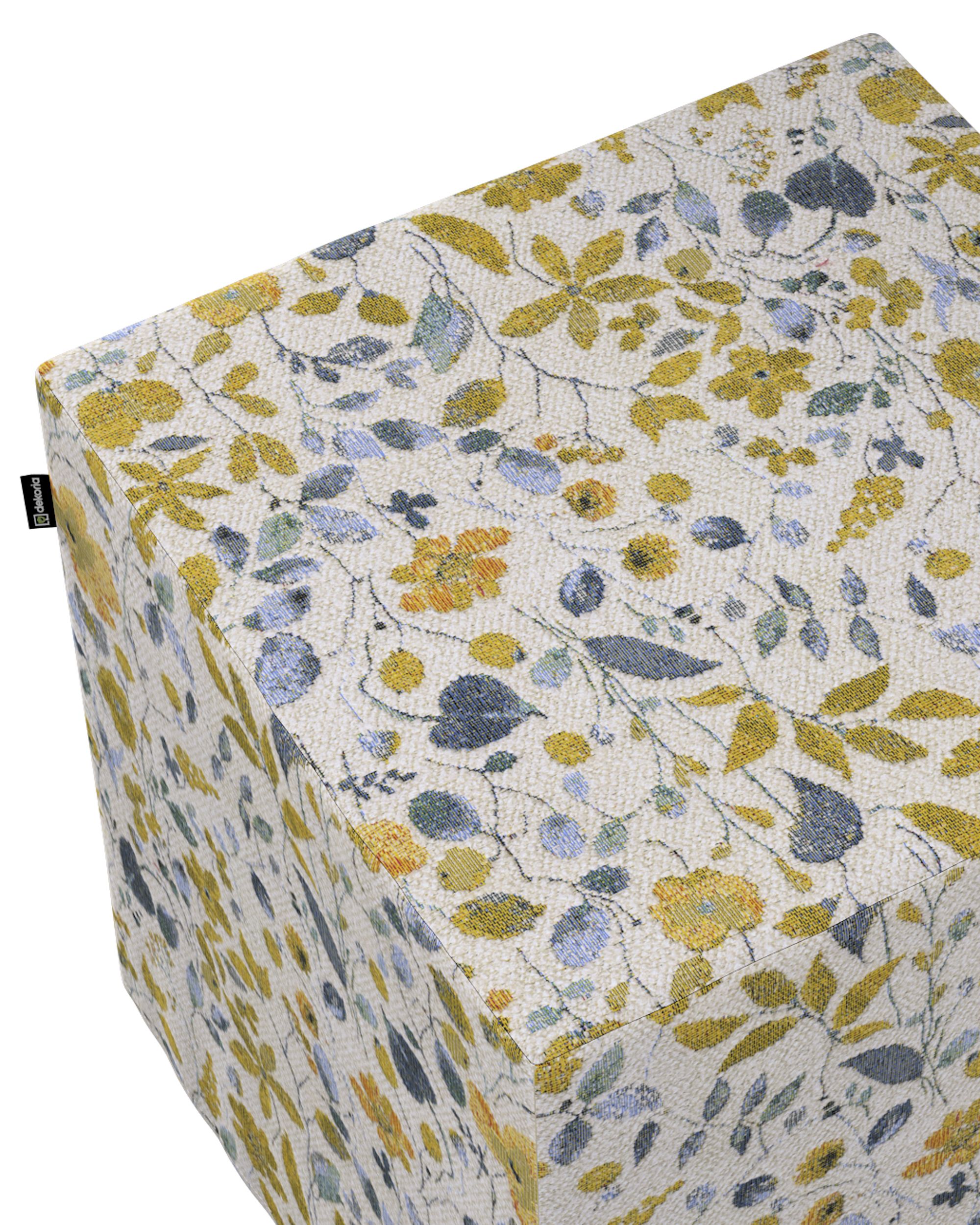 Cube cover colour yellow fabric structured, patterned (hover)