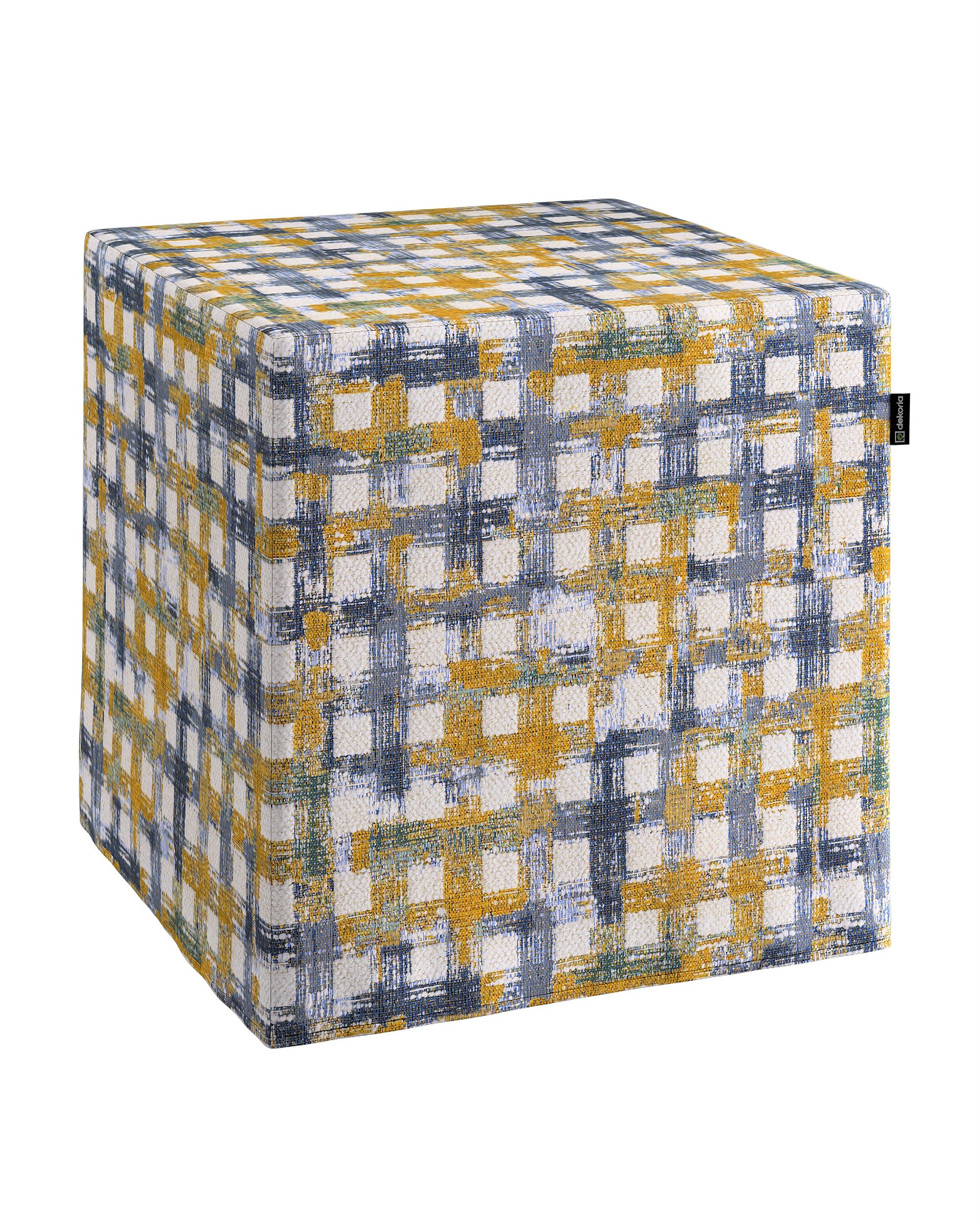 Cube cover colour blue fabric structured, patterned