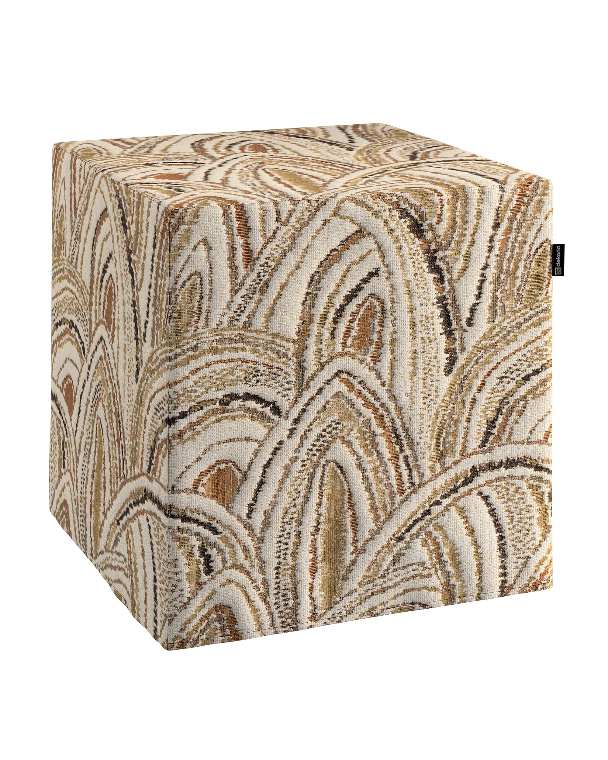Cube cover colour beige fabric structured, patterned