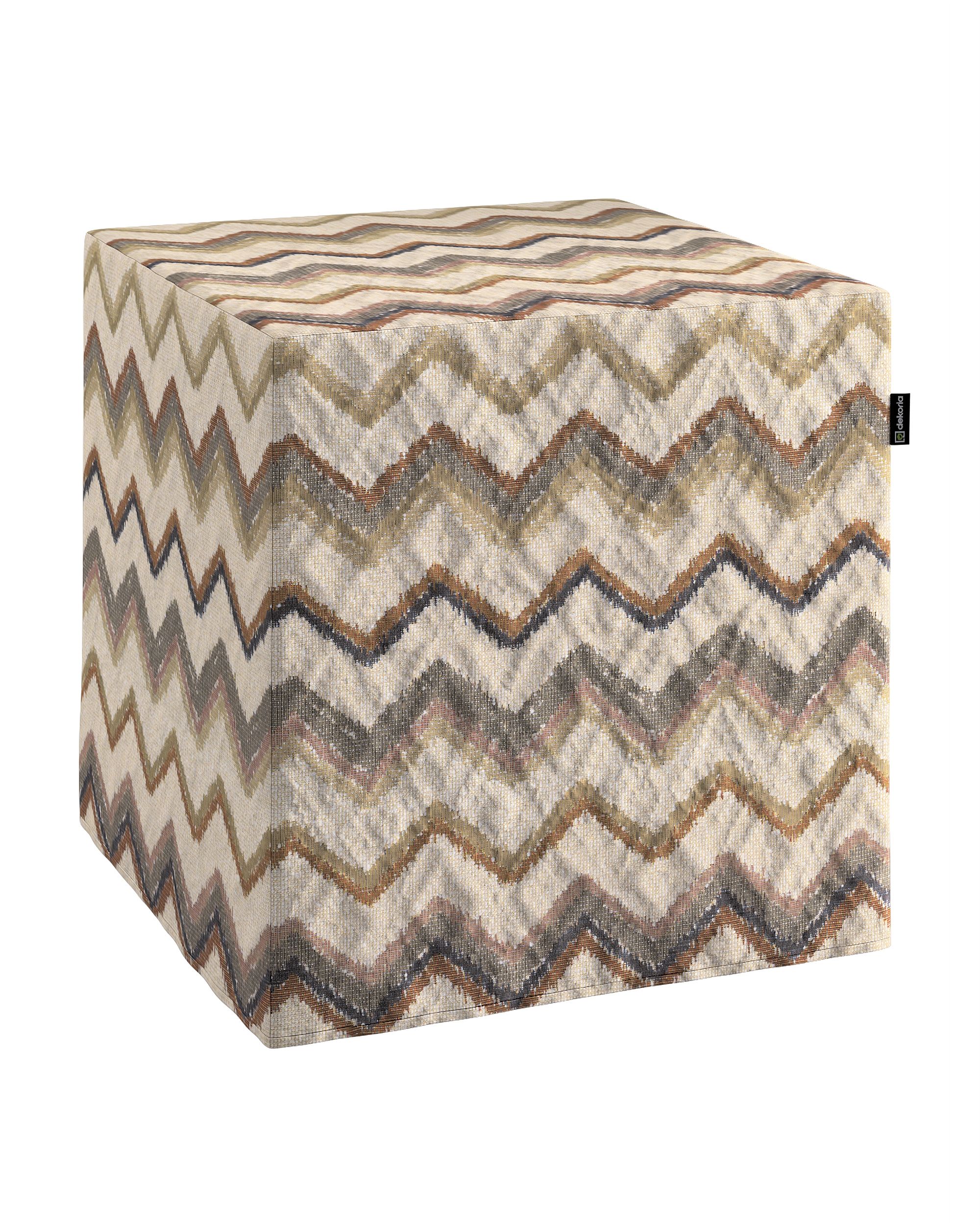Cube cover colour beige fabric structured, patterned