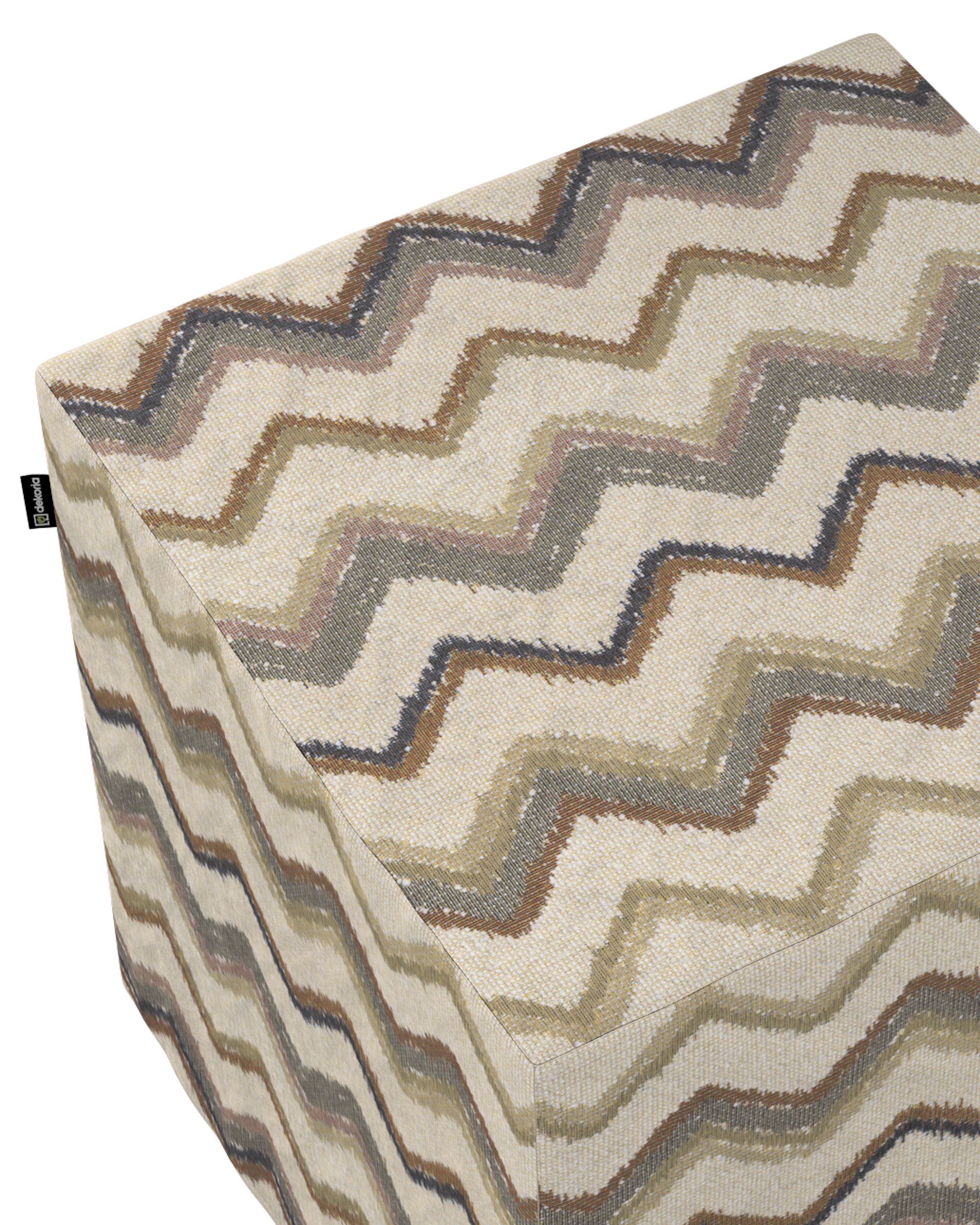 Cube cover colour beige fabric structured, patterned (hover)