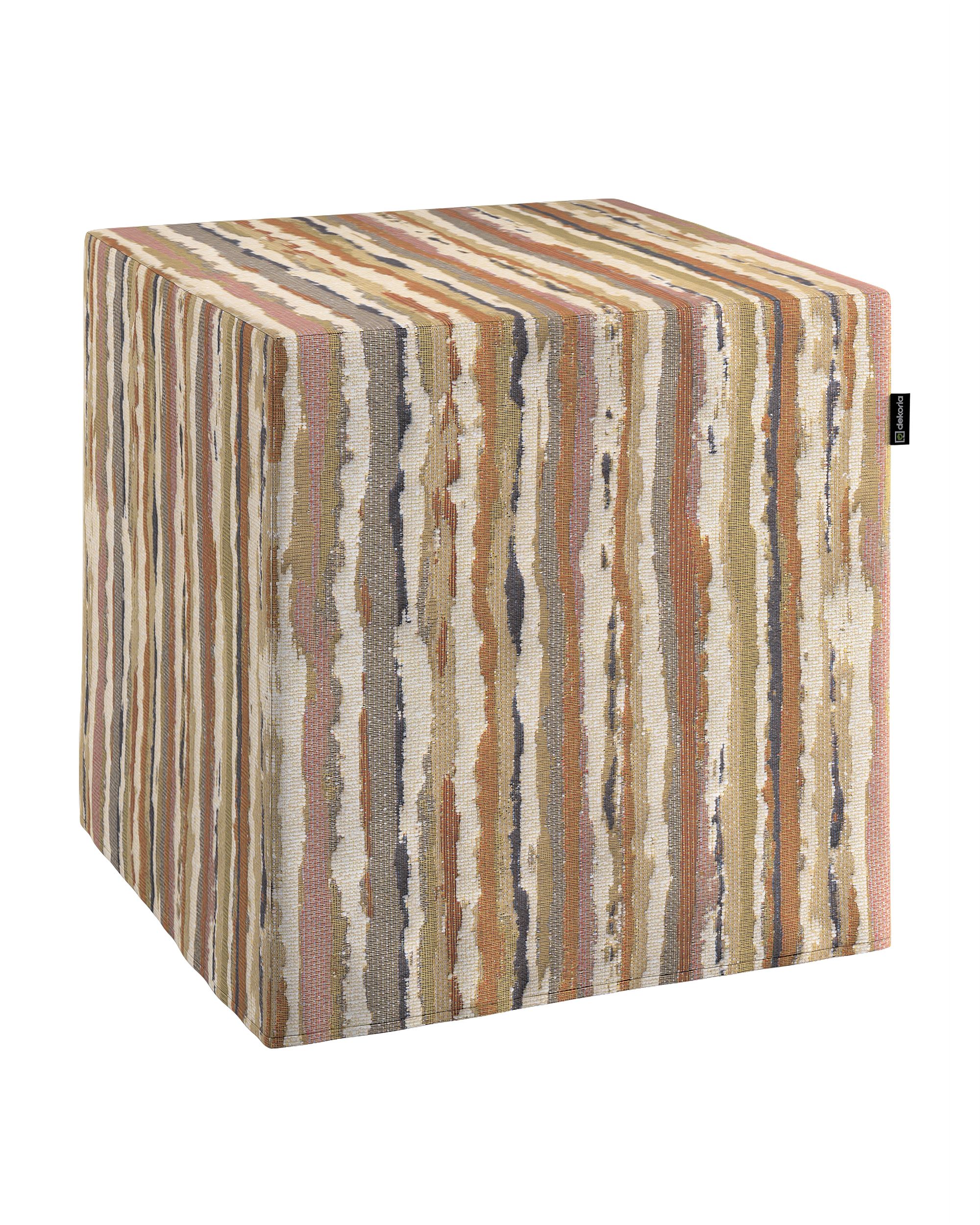 Cube cover colour beige fabric structured, patterned