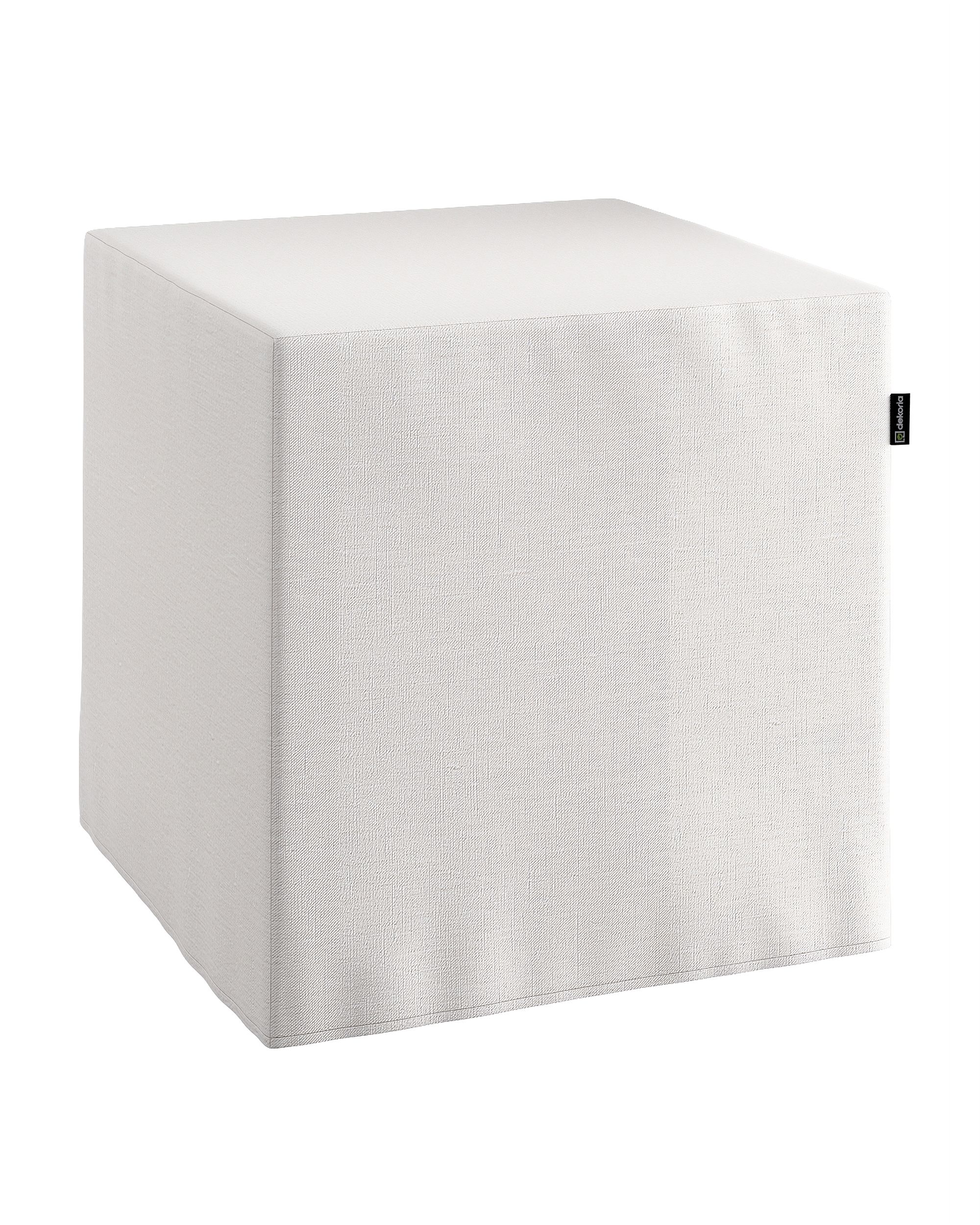 Cube cover colour white fabric semi-sheer, structured