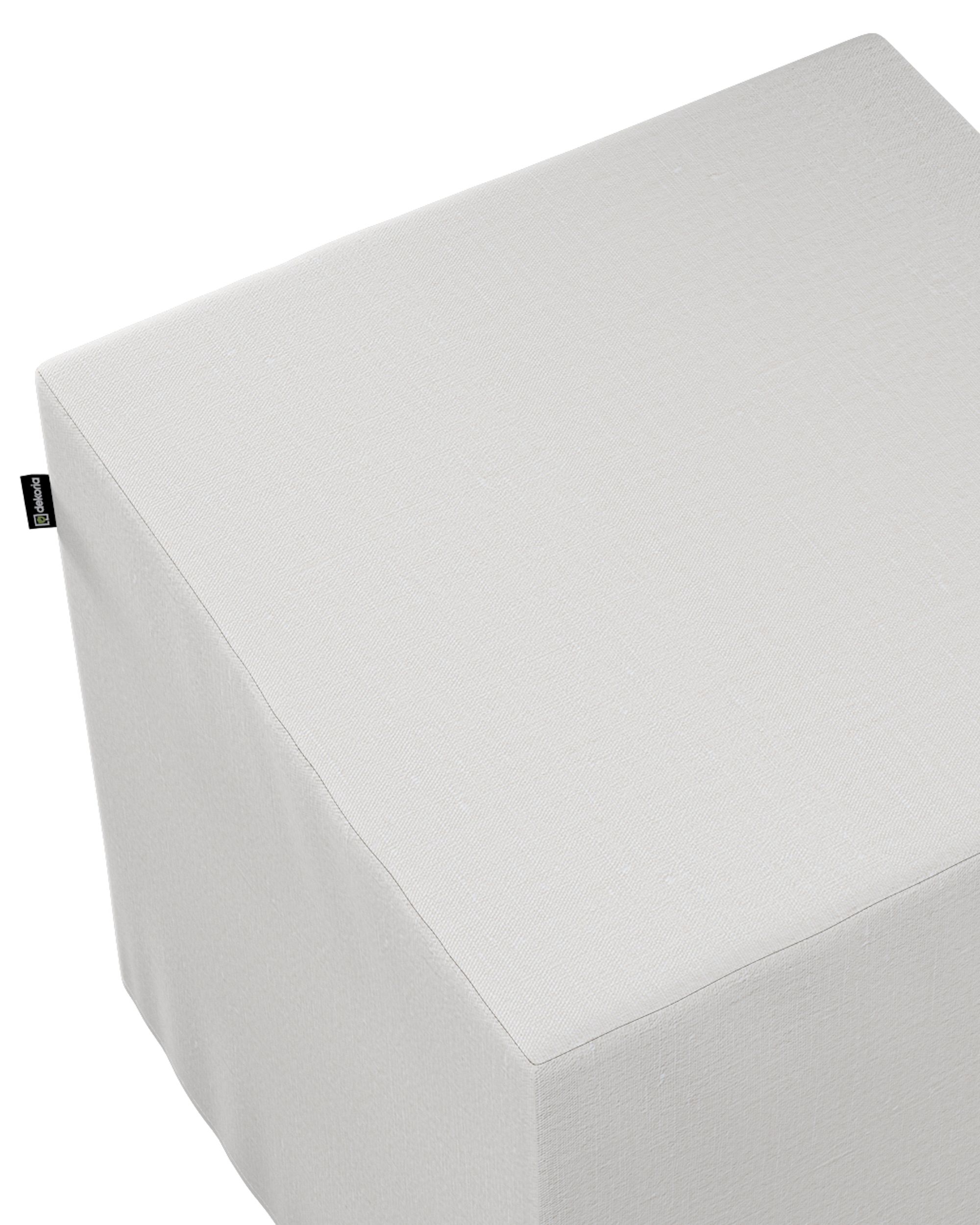 Cube cover colour white fabric semi-sheer, structured (hover)