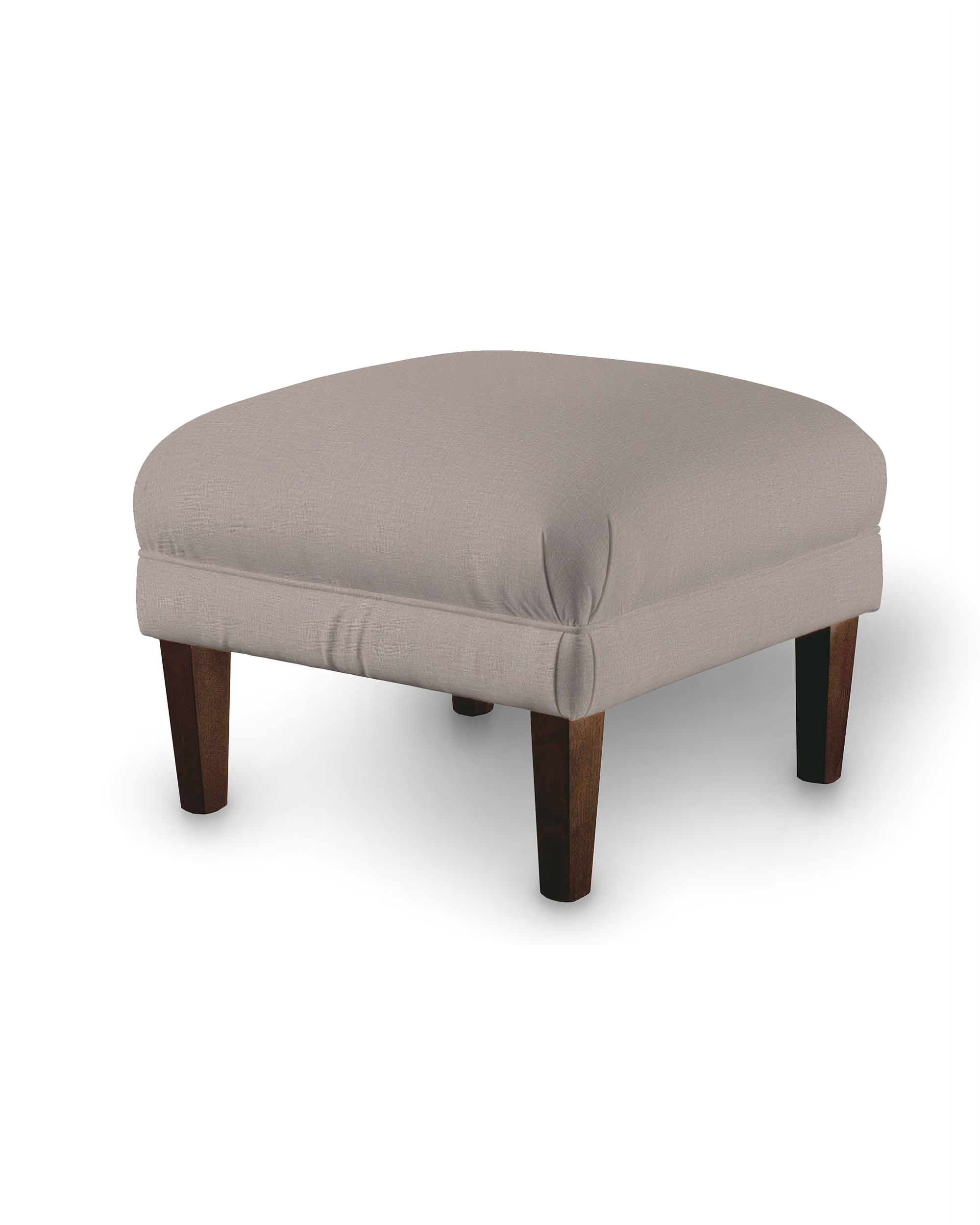 Armchair footstool colour beige fabric velvet