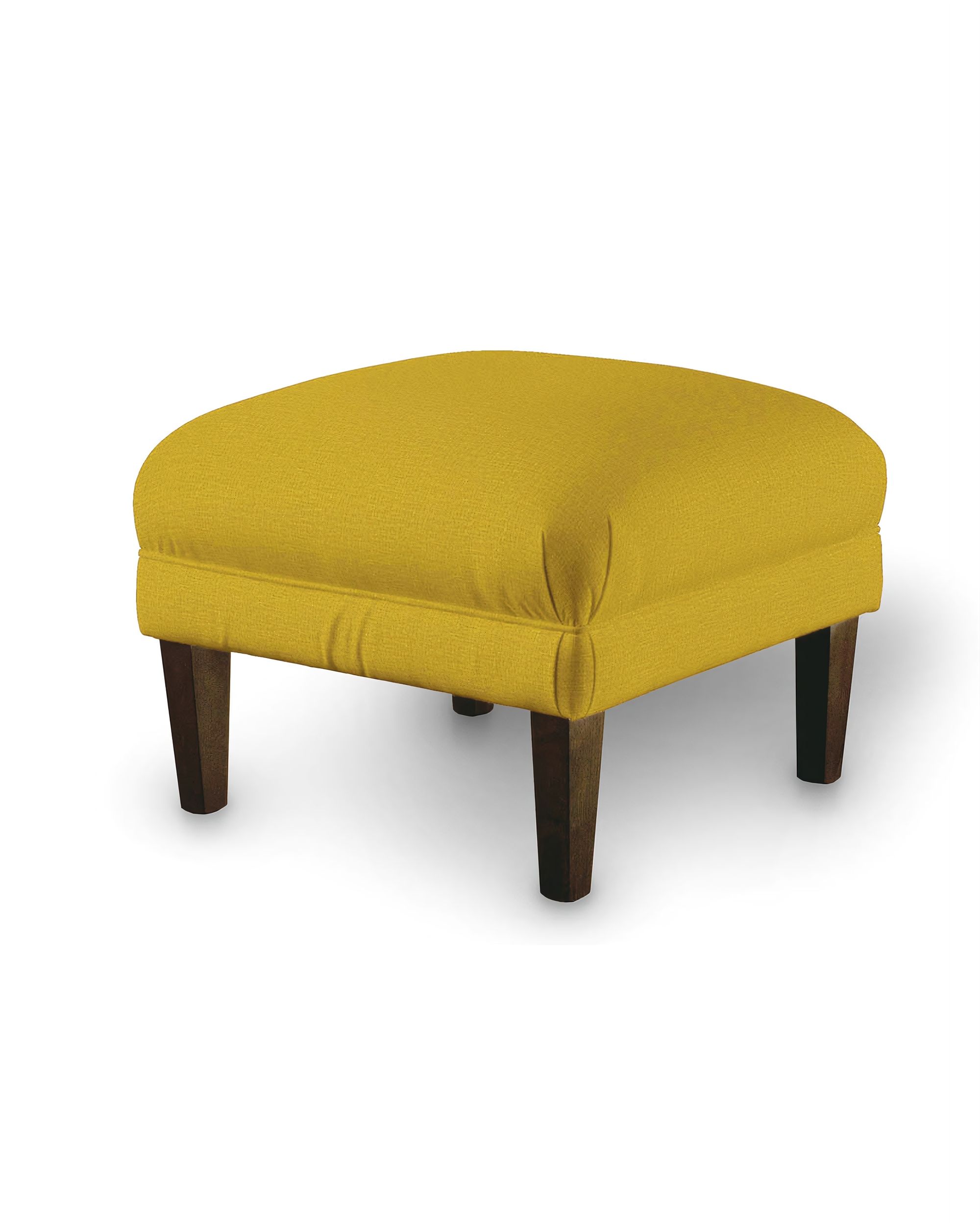Armchair footstool colour yellow fabric velvet