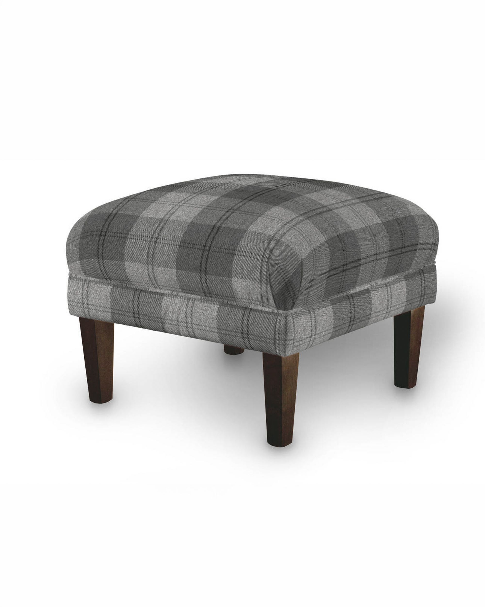 Armchair footstool colour grey fabric structured, patterned