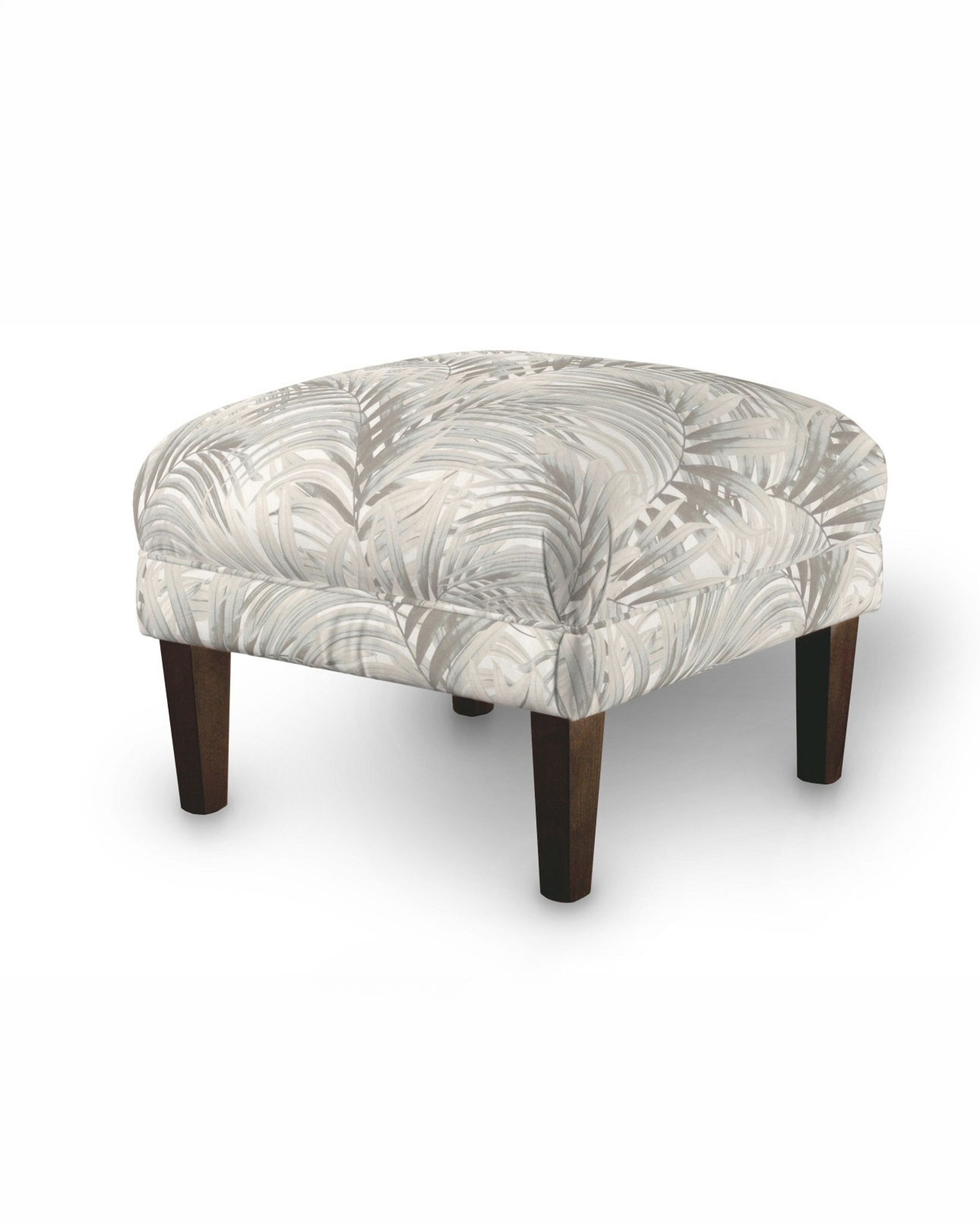 Armchair footstool colour beige fabric patterned