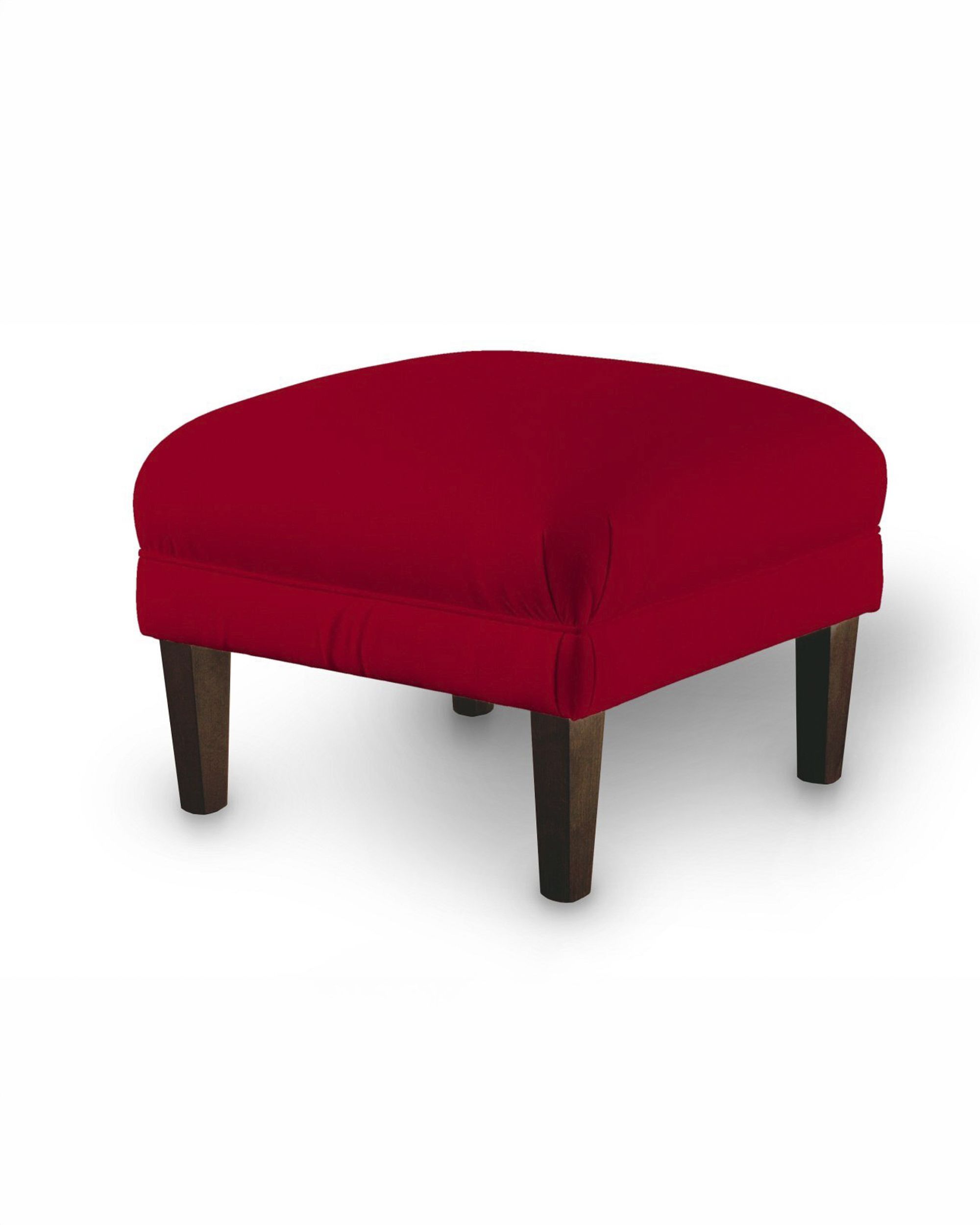 Armchair footstool colour red fabric gloss, velvet