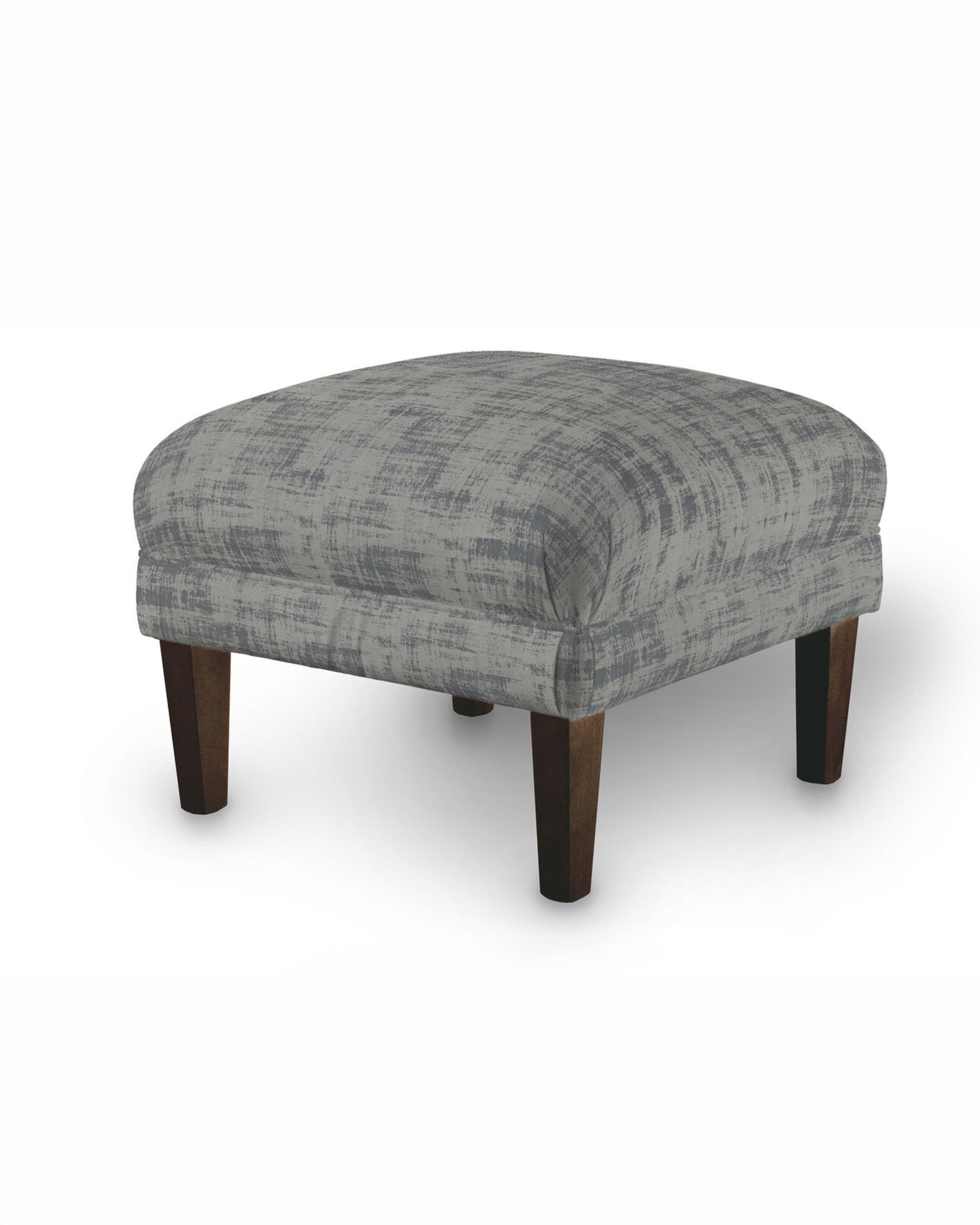 Armchair footstool colour grey fabric gloss, velvet