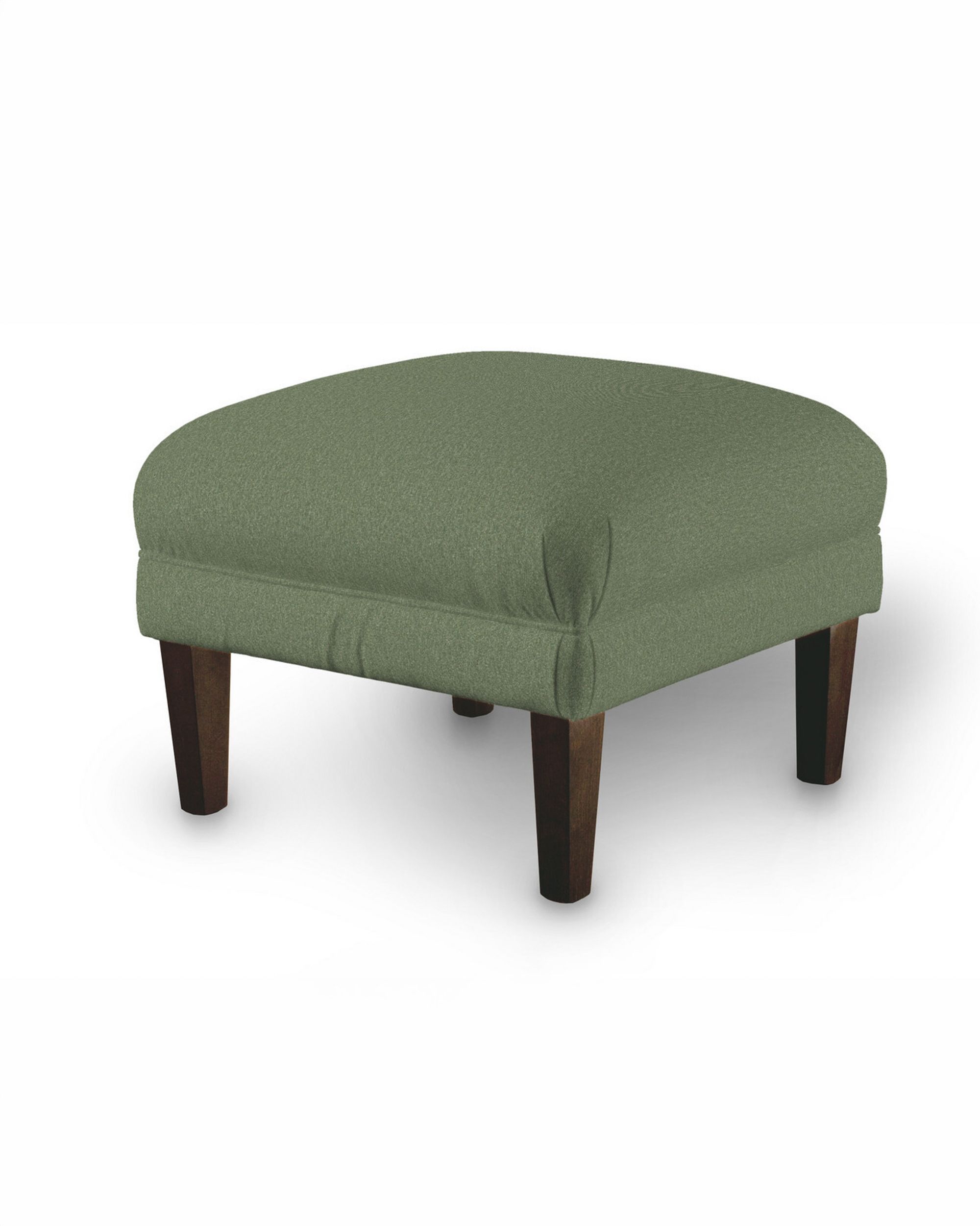 Armchair footstool colour green fabric structured