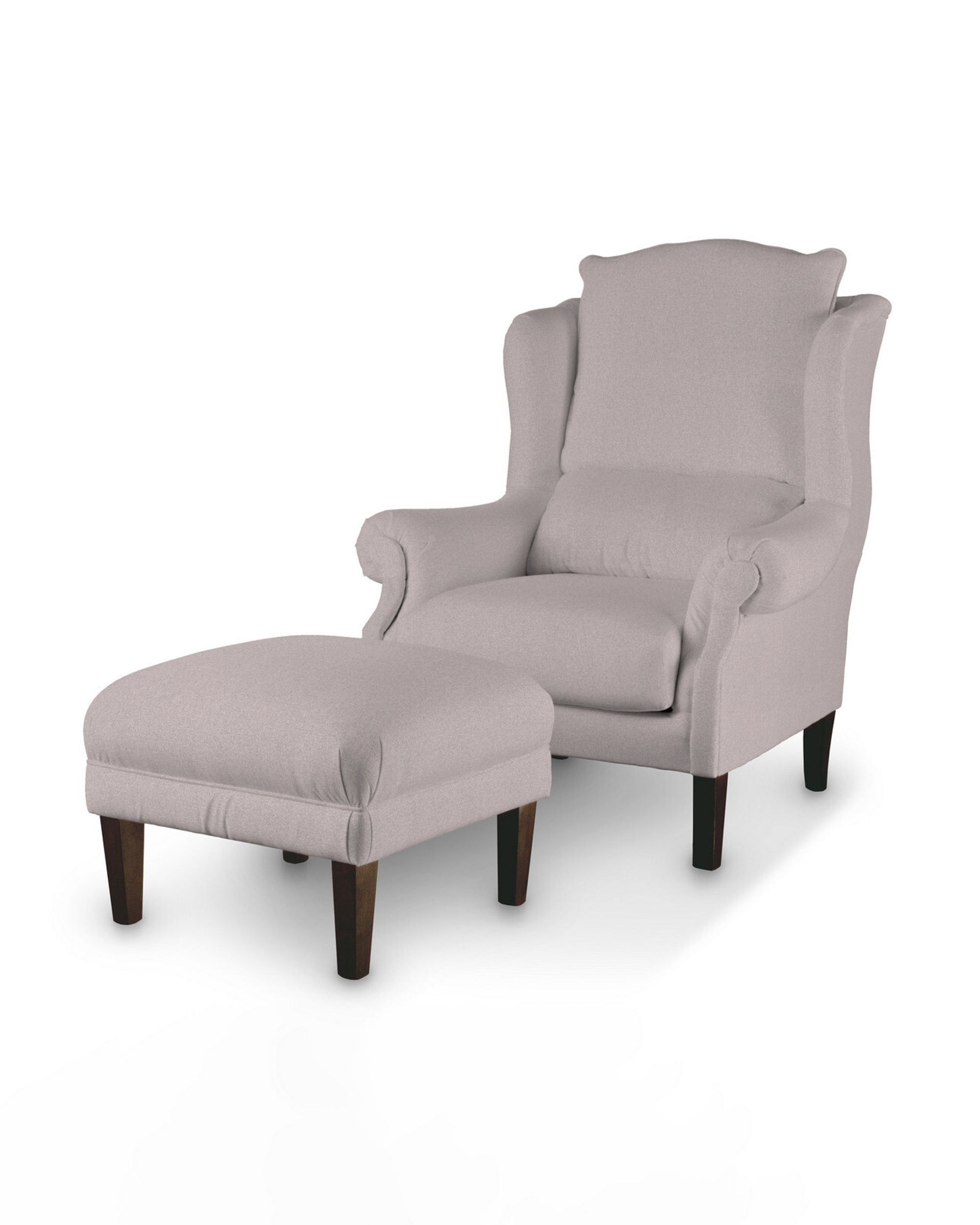 Armchair footstool colour pink fabric structured (hover)
