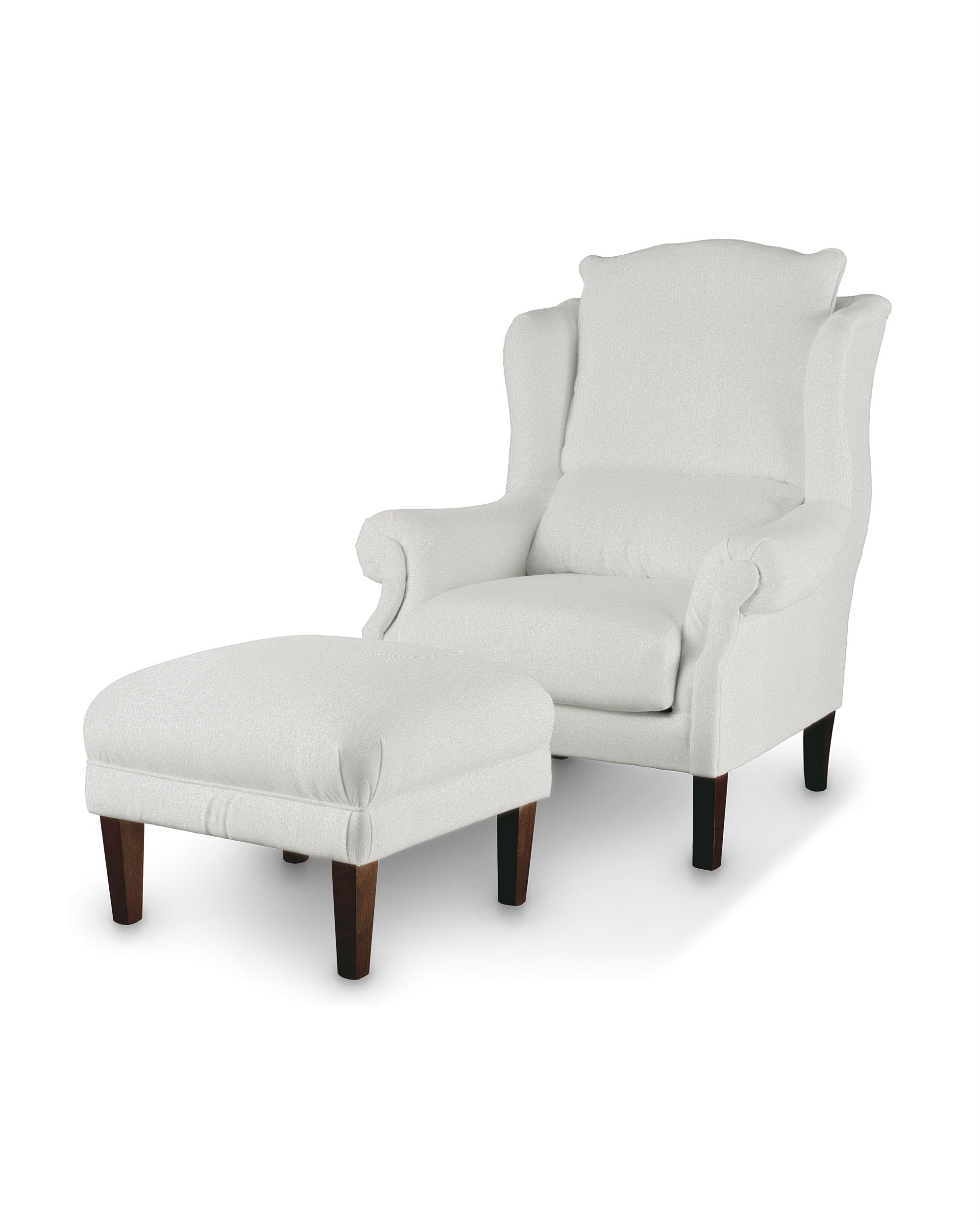 Armchair footstool colour cream fabric structured (hover)