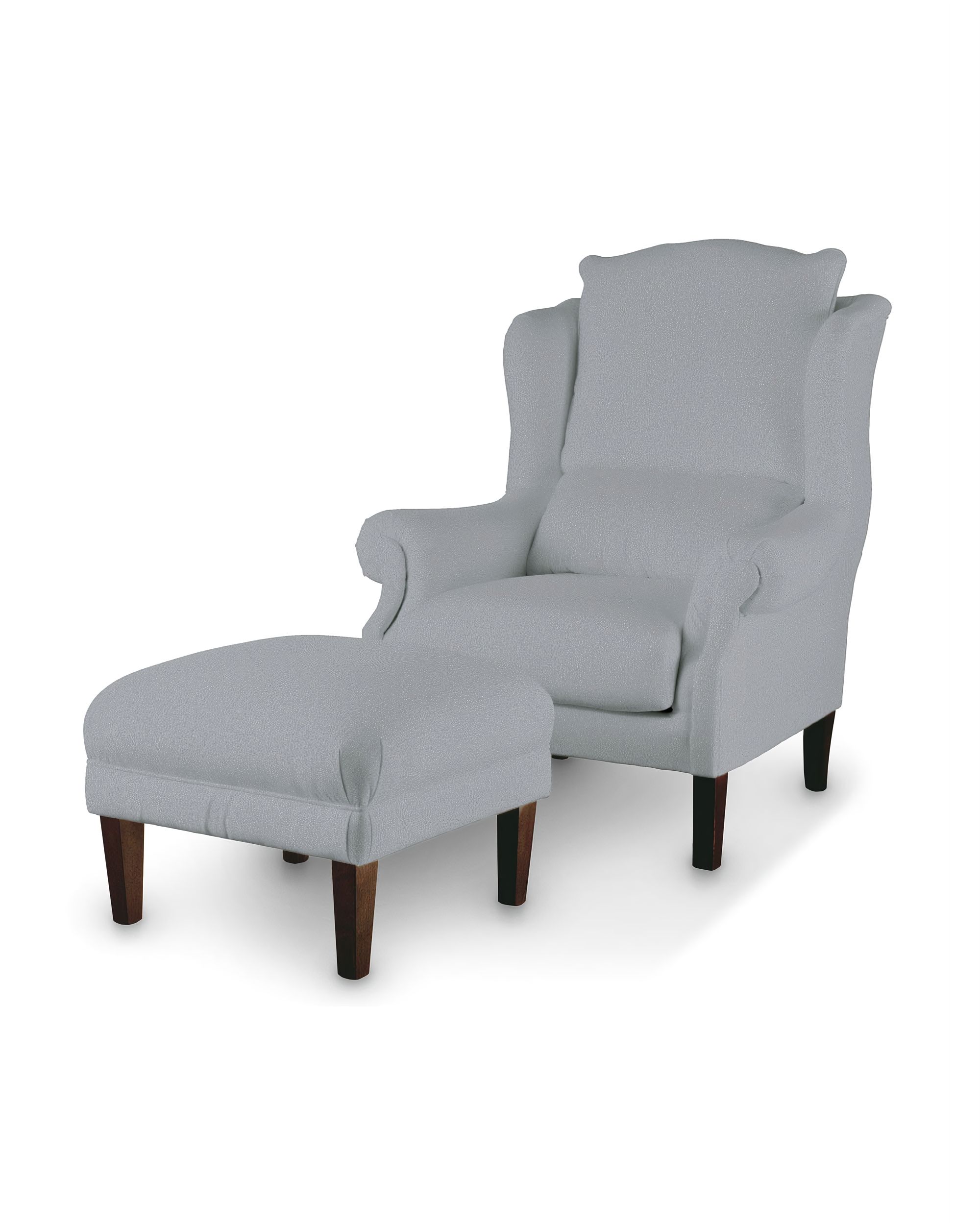 Armchair footstool colour grey fabric structured (hover)