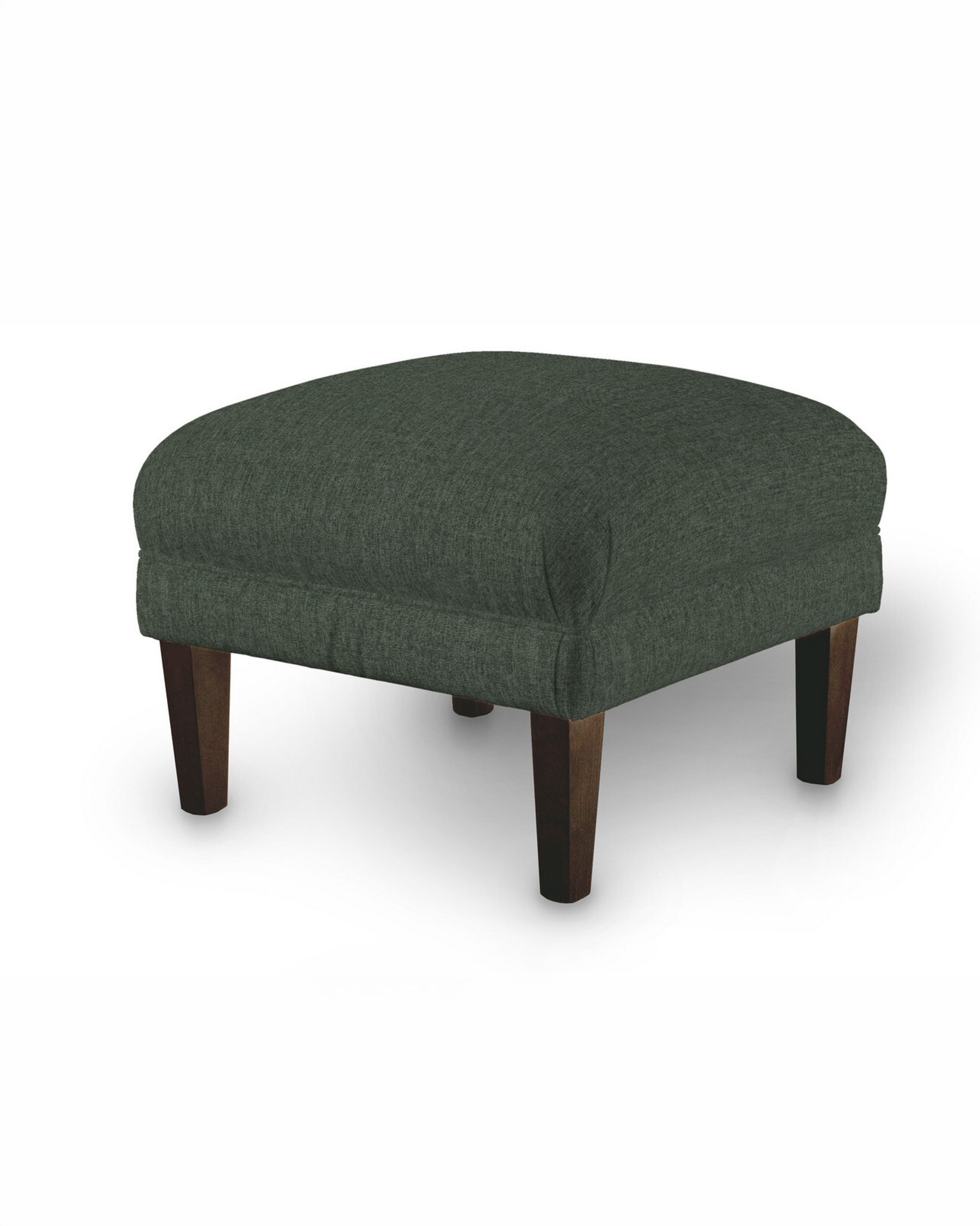 Armchair footstool colour green fabric structured