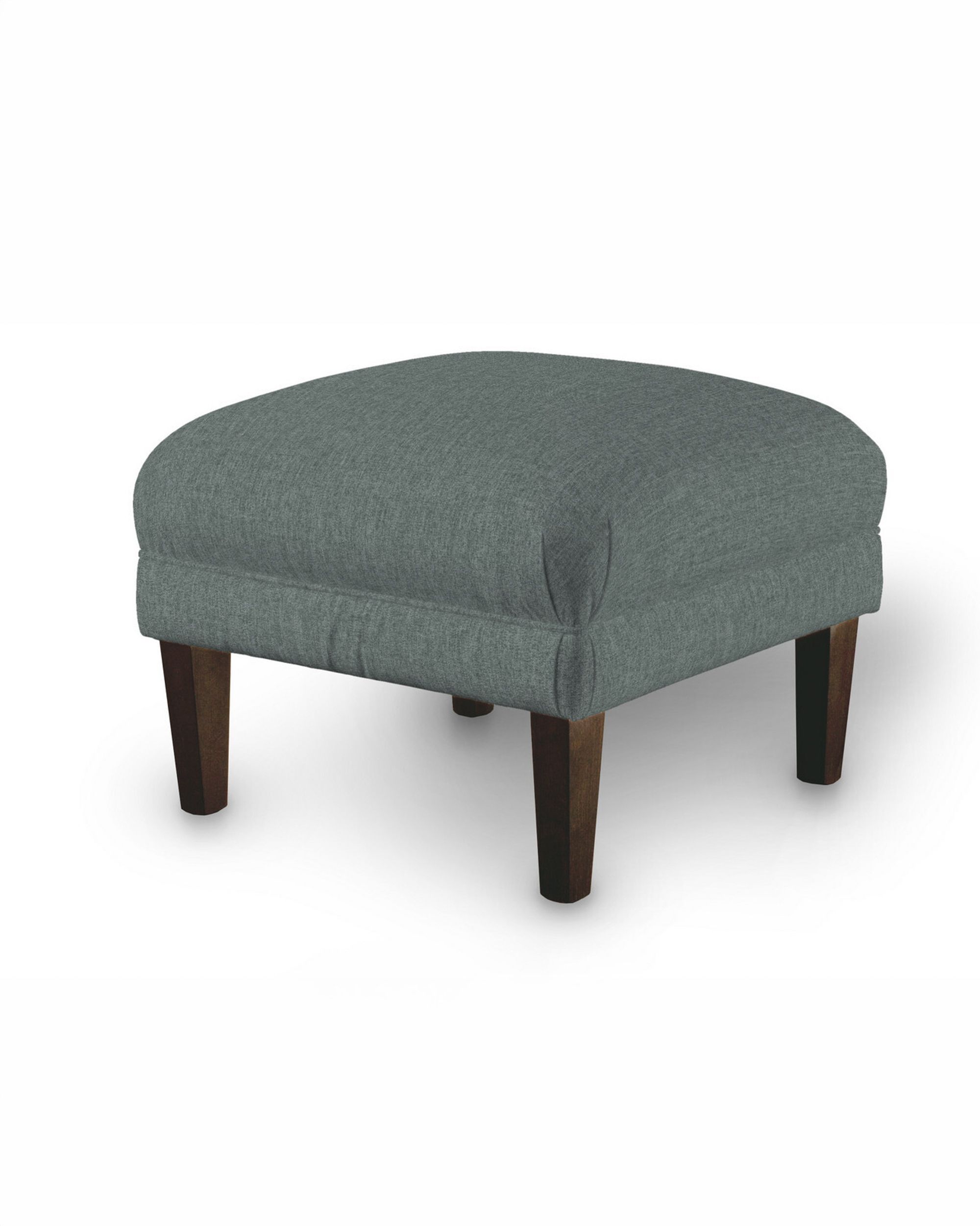 Armchair footstool colour blue fabric structured