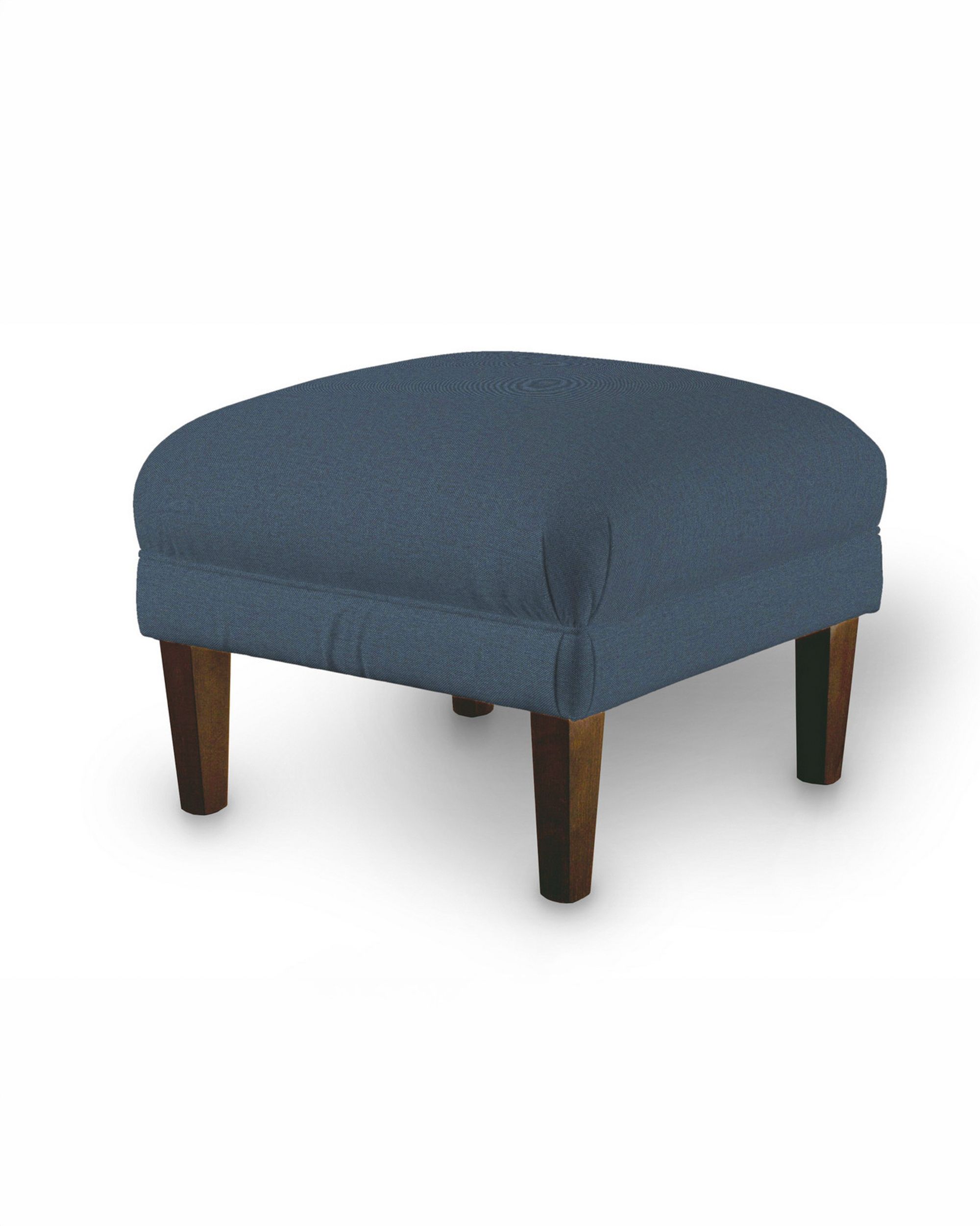 Armchair footstool colour blue fabric structured