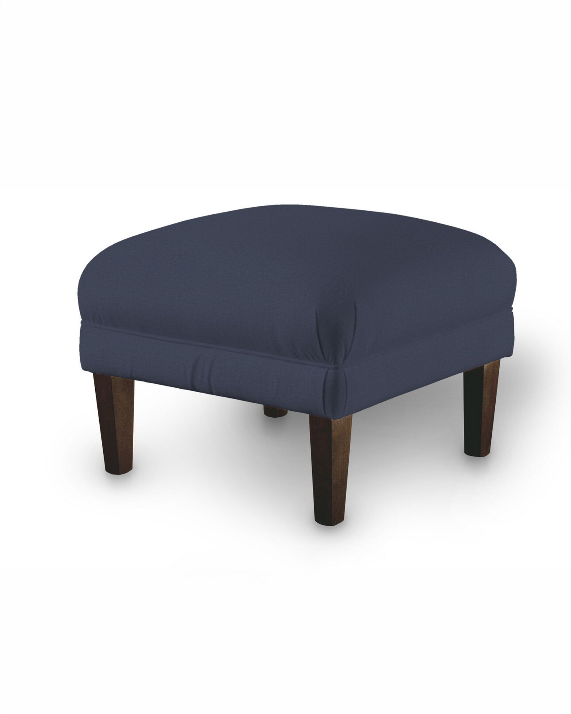 Armchair footstool colour navy blue fabric velvet