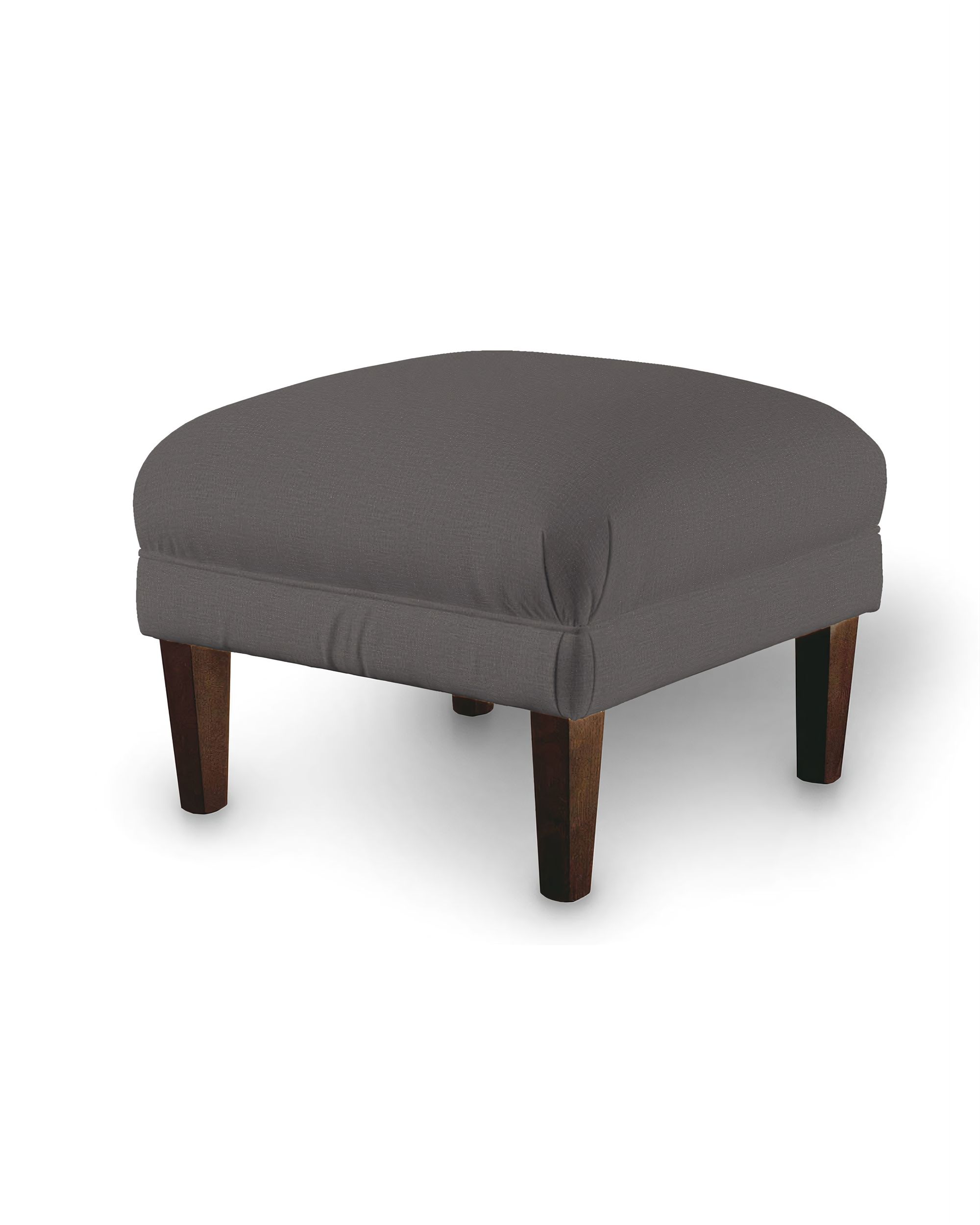 Armchair footstool colour brown fabric velvet