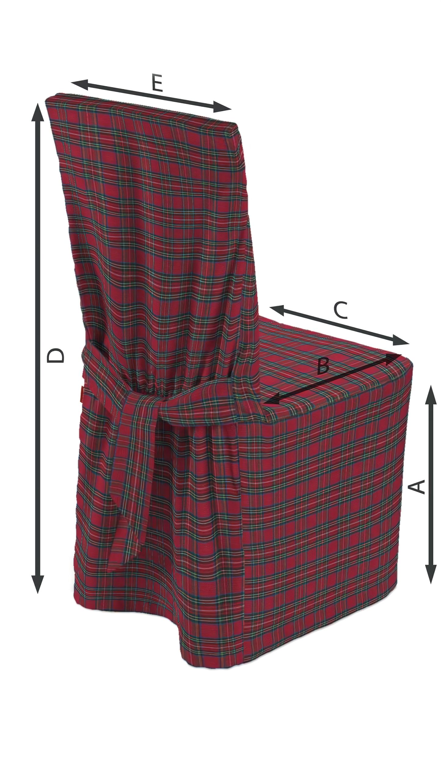 Chair cover colour red fabric patterned (hover)