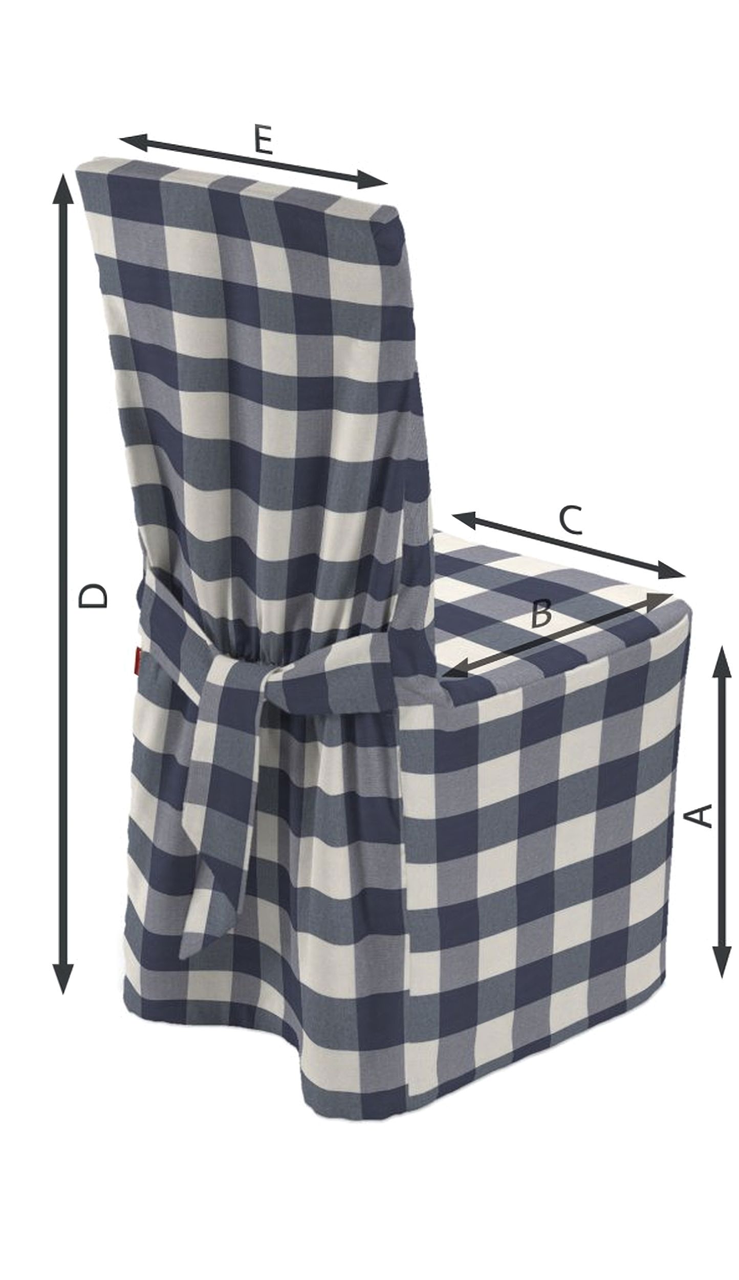 Chair cover colour navy blue fabric patterned (hover)