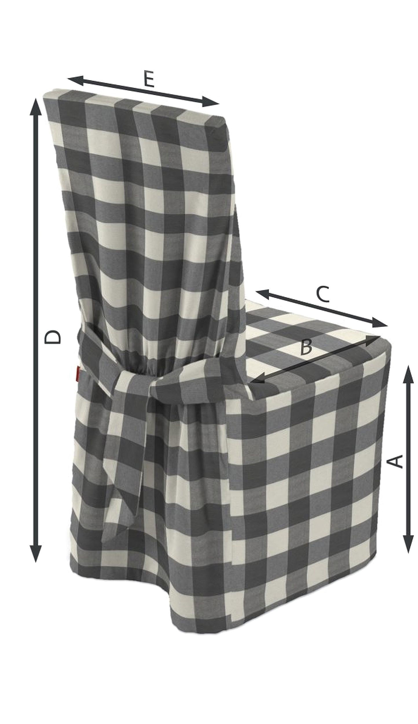 Chair cover colour grey fabric patterned (hover)