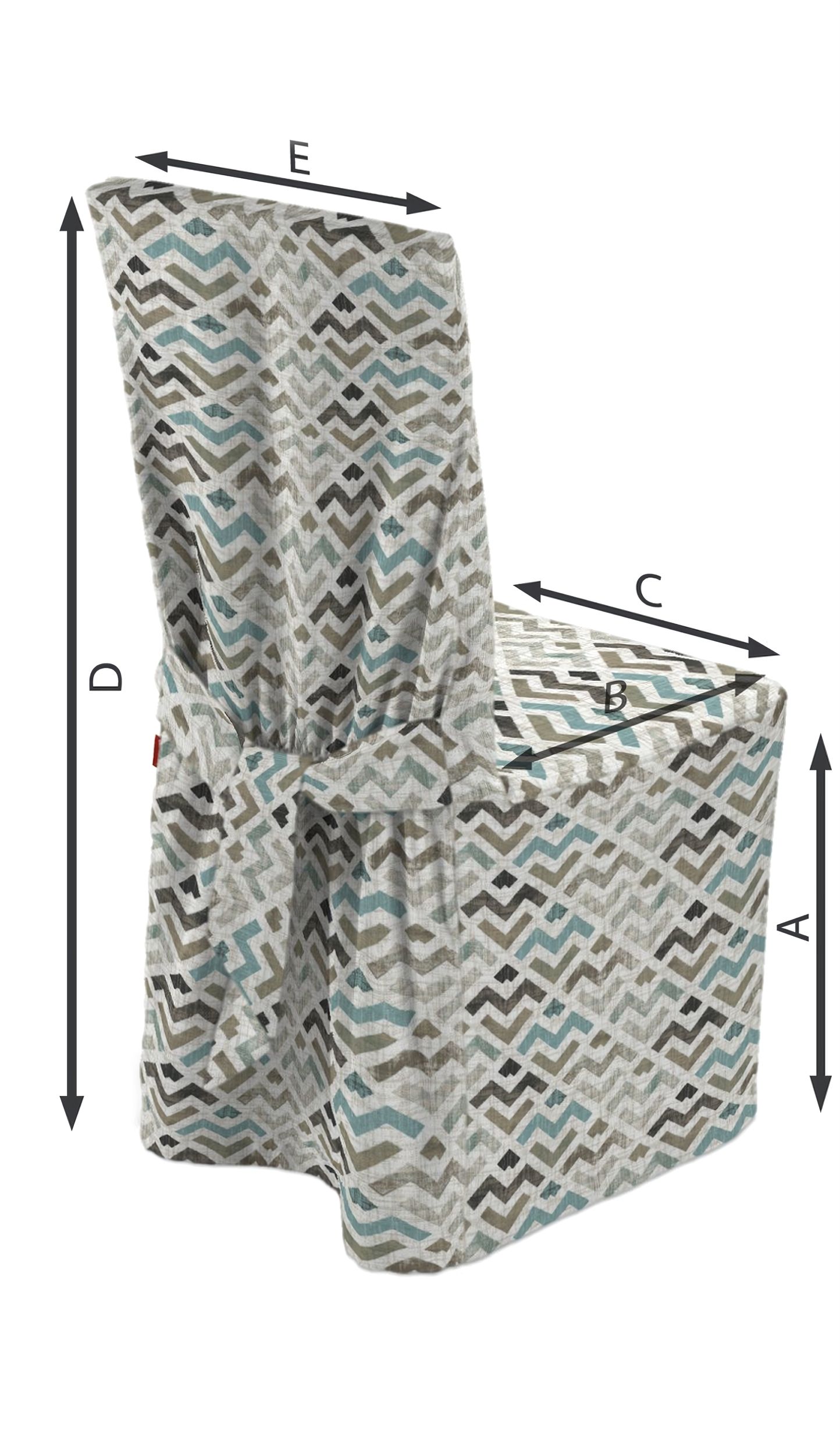 Chair cover colour brown fabric patterned (hover)