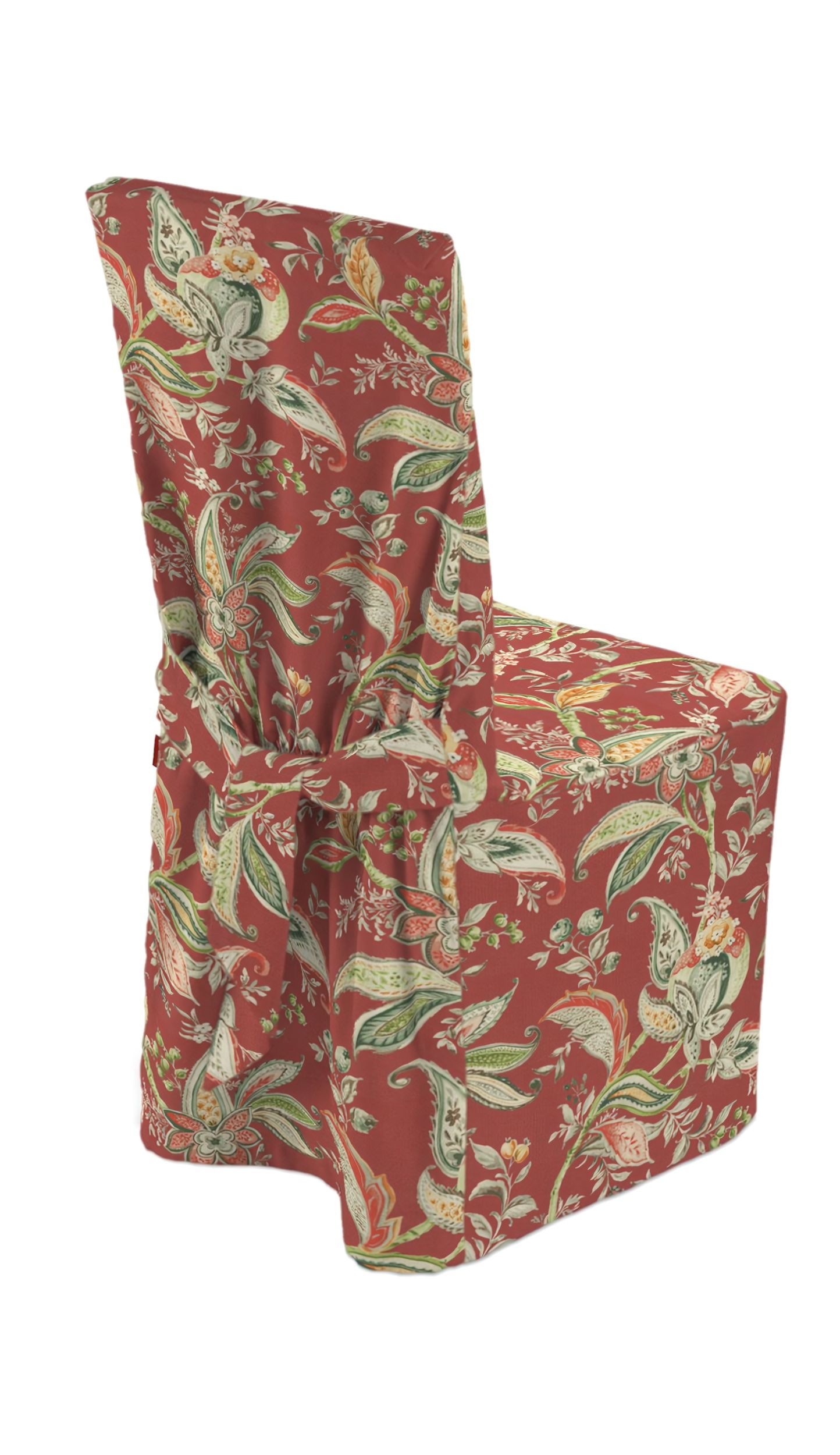 Chair cover colour red fabric patterned