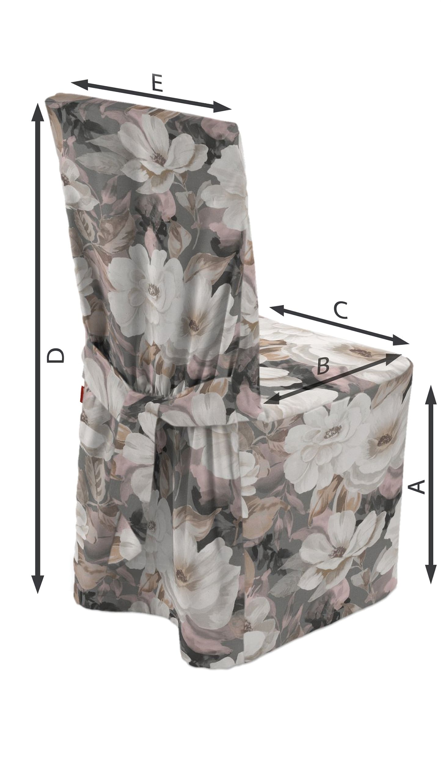 Chair cover colour grey fabric patterned (hover)