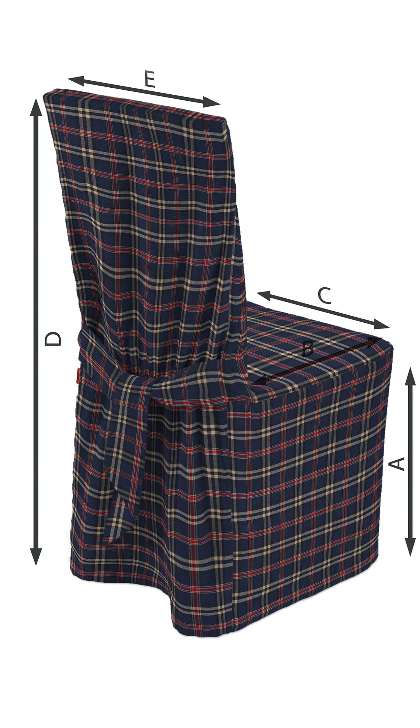 Chair cover colour navy blue fabric patterned (hover)