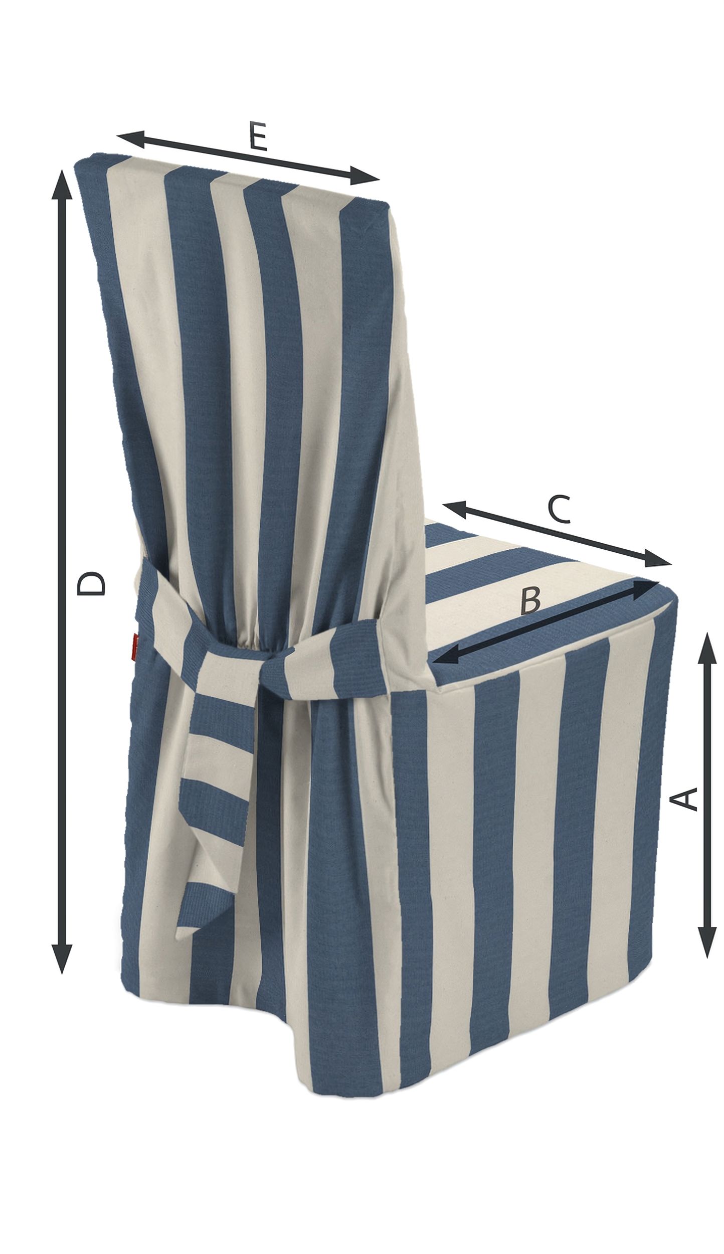 Chair cover colour blue fabric patterned (hover)