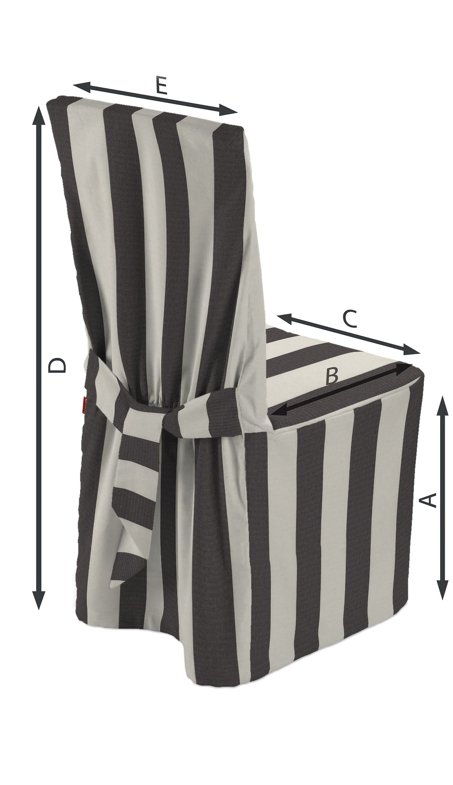 Chair cover colour black fabric patterned (hover)